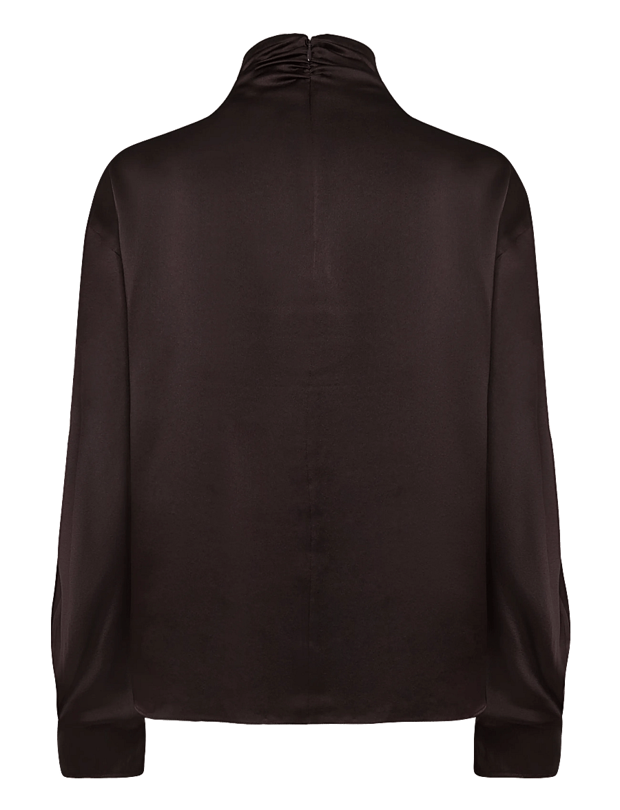 Reiss - MEENA HIGH NECK SILK SHIRT - pikkade varrukatega särgid - grape burgundy - 2