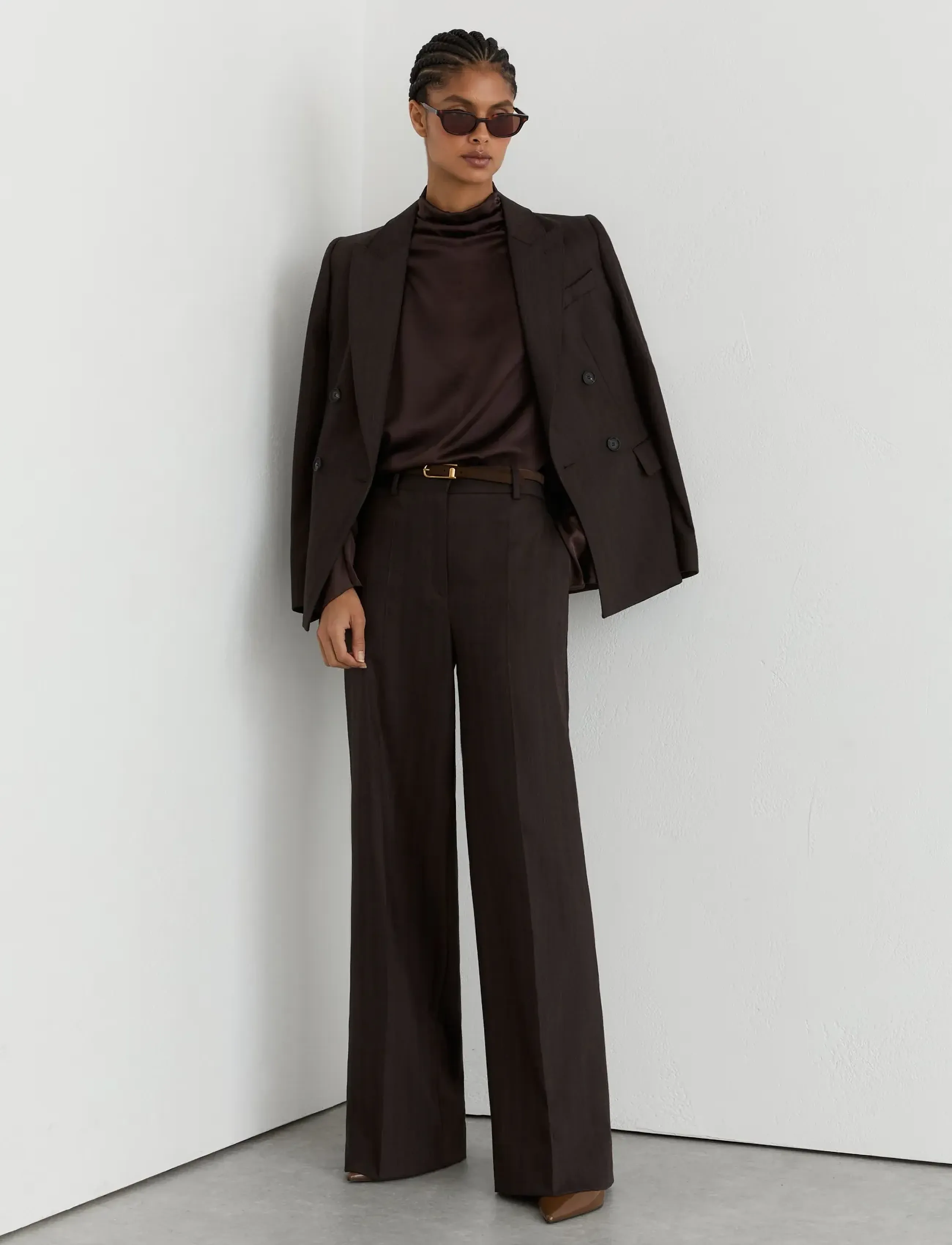 Reiss - MEENA HIGH NECK SILK SHIRT - pikkade varrukatega särgid - grape burgundy - 3