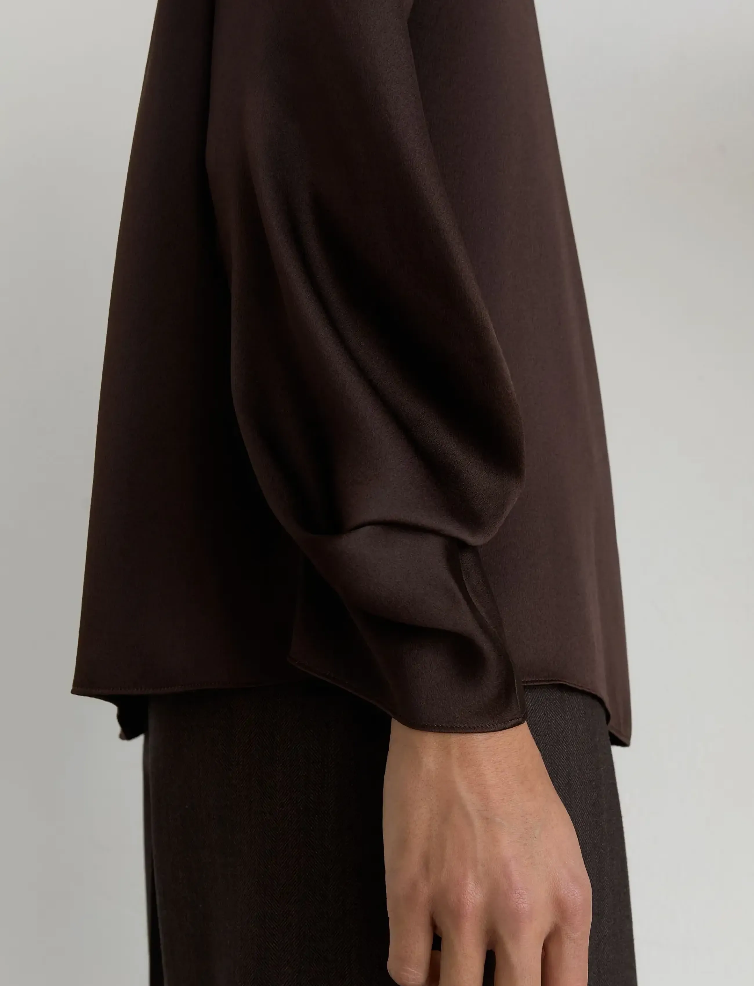 Reiss - MEENA HIGH NECK SILK SHIRT - pikkade varrukatega särgid - grape burgundy - 4