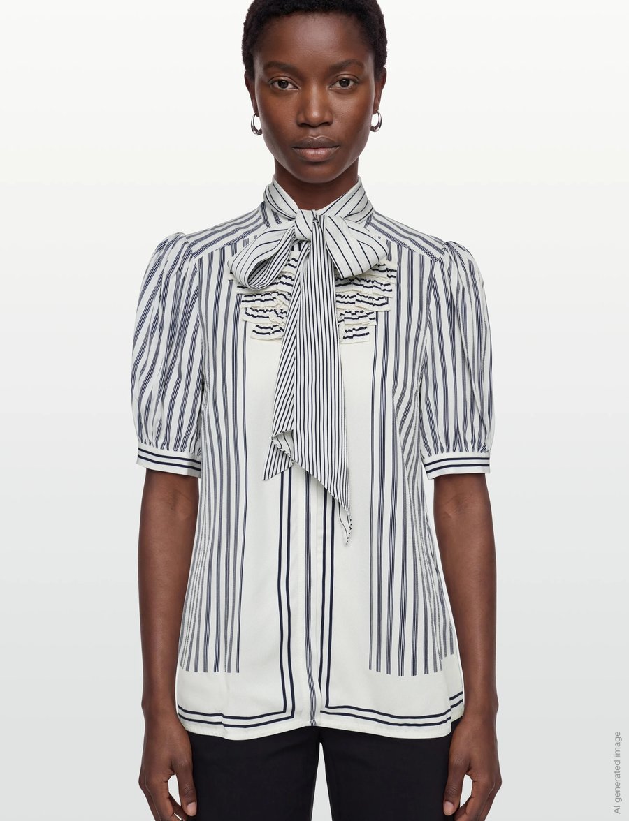 Reiss - ISCHIA - kortärmade blusar - 10 navy/ivory - 3