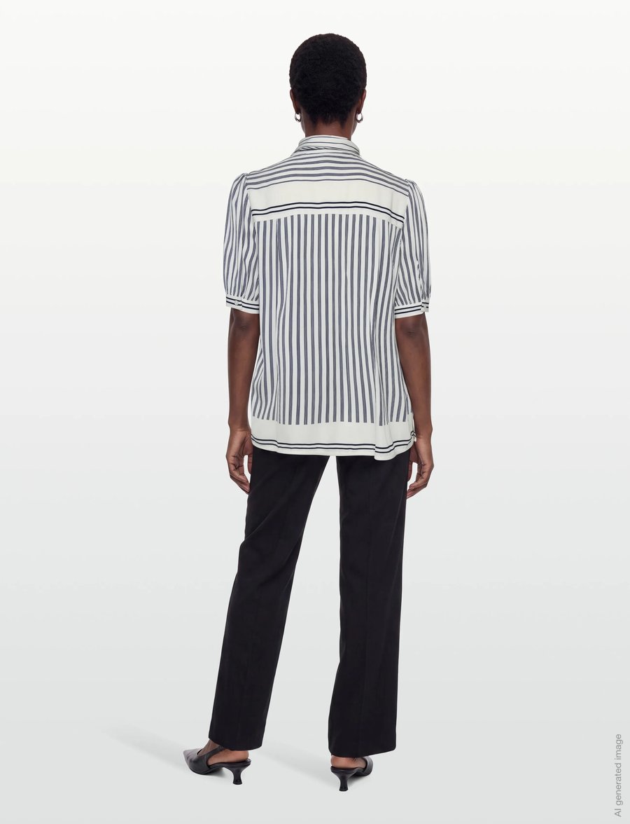 Reiss - ISCHIA - kortärmade blusar - 10 navy/ivory - 4