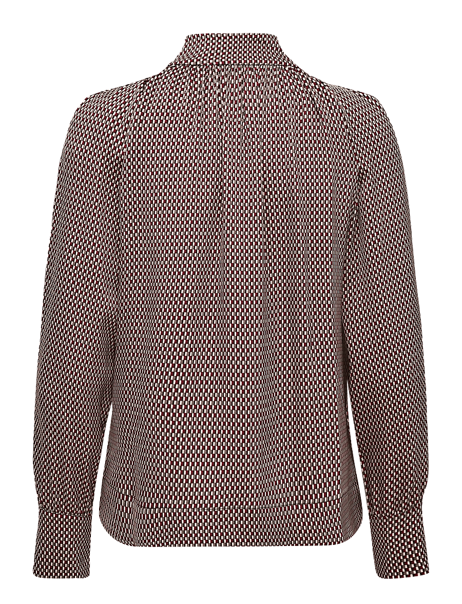 Reiss - EDEN HIGH NECK PRINTED BLOUSE - langärmelige blusen - red - 1