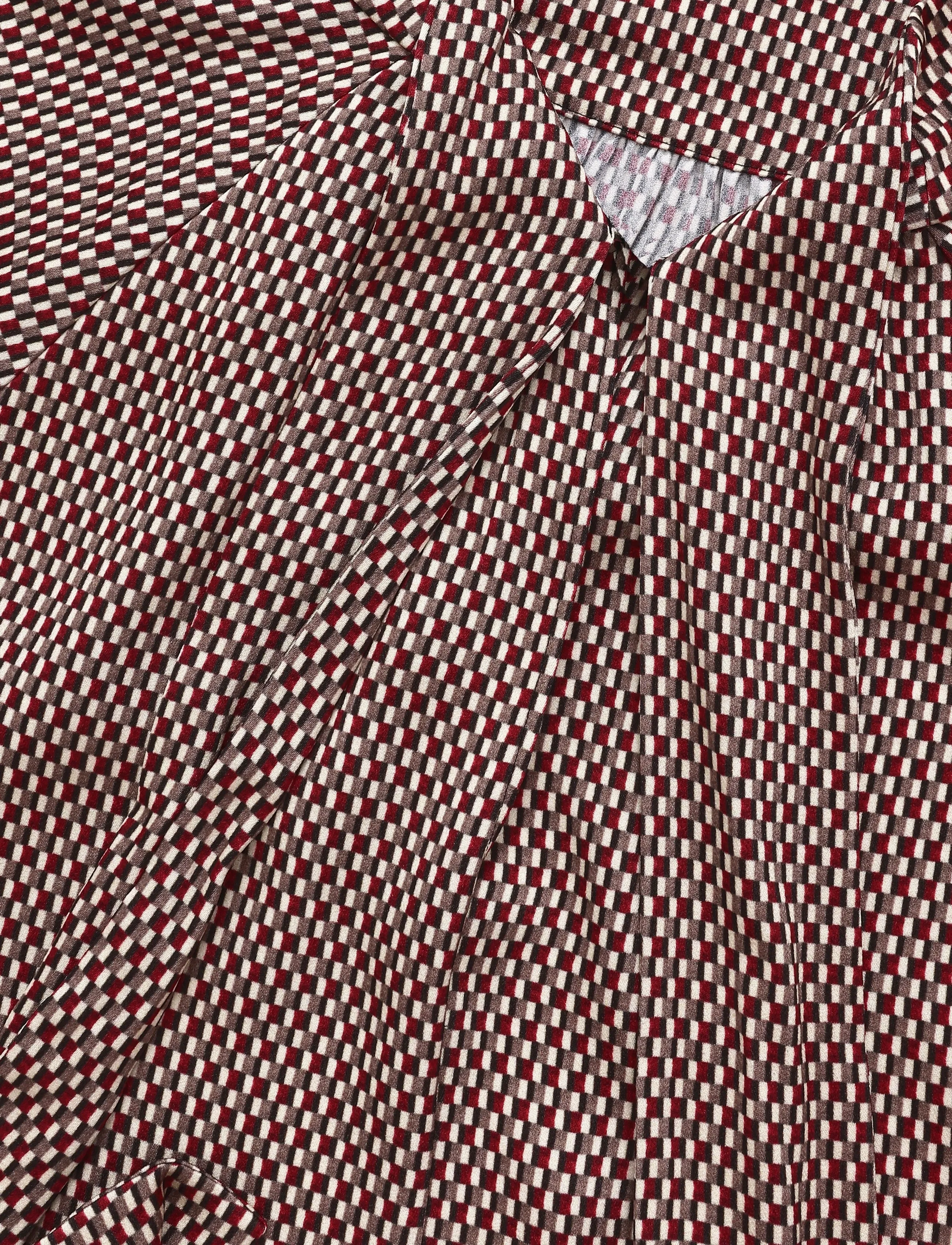 Reiss - EDEN HIGH NECK PRINTED BLOUSE - langärmelige blusen - red - 2