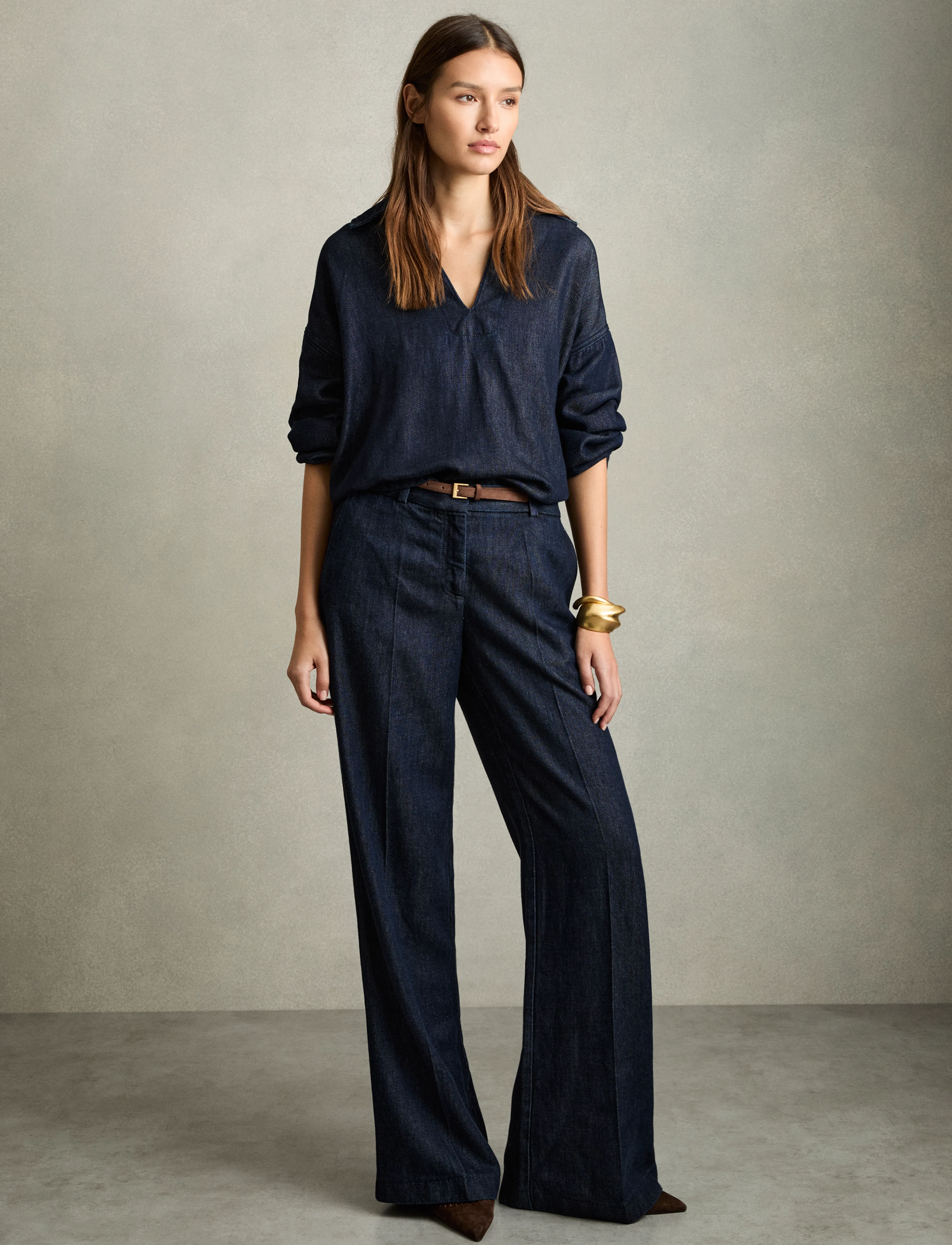 Reiss Reed, L, T-shirts & Oberteile, Marineblau - Long-sleeved, Frauen