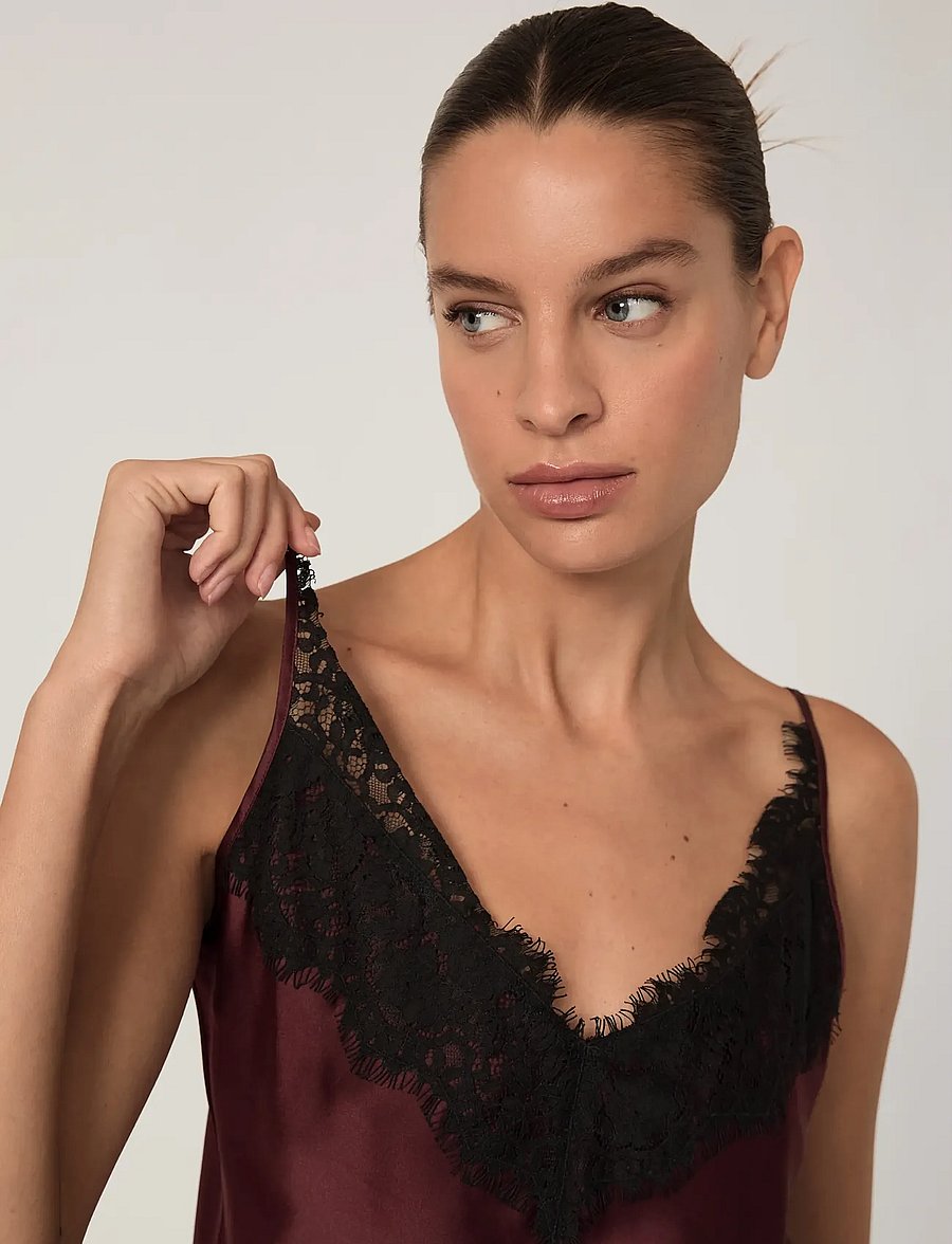 Reiss - ROWAN - mouwloze tops - burgundy - 4