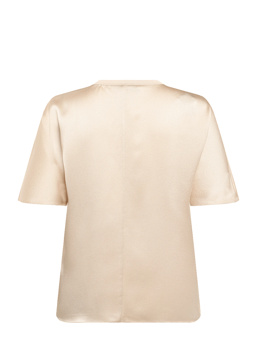 Reiss - LENA SILK SHORTSLEEVE TOP - kurzärmelige blusen - champagne neutral - 1