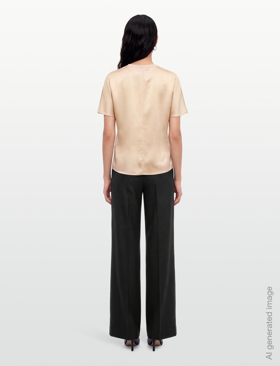 Reiss - LENA SILK SHORTSLEEVE TOP - lühikeste varrukatega pluusid - champagne neutral - 4