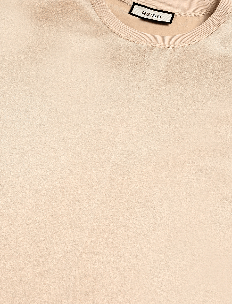 Reiss - LENA SILK SHORTSLEEVE TOP - kurzärmelige blusen - champagne neutral - 2