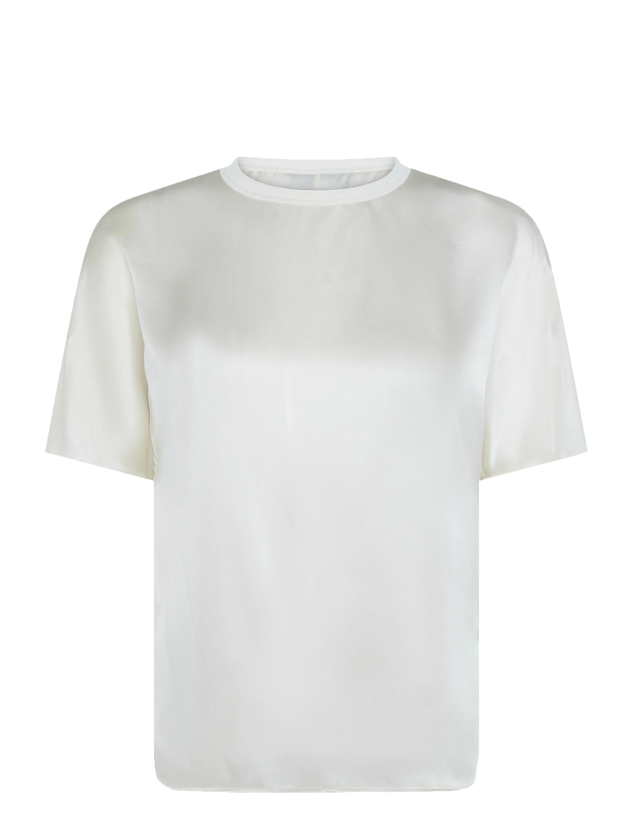 Reiss - LENA SILK SHORTSLEEVE TOP - kurzärmelige blusen - ivory - 0