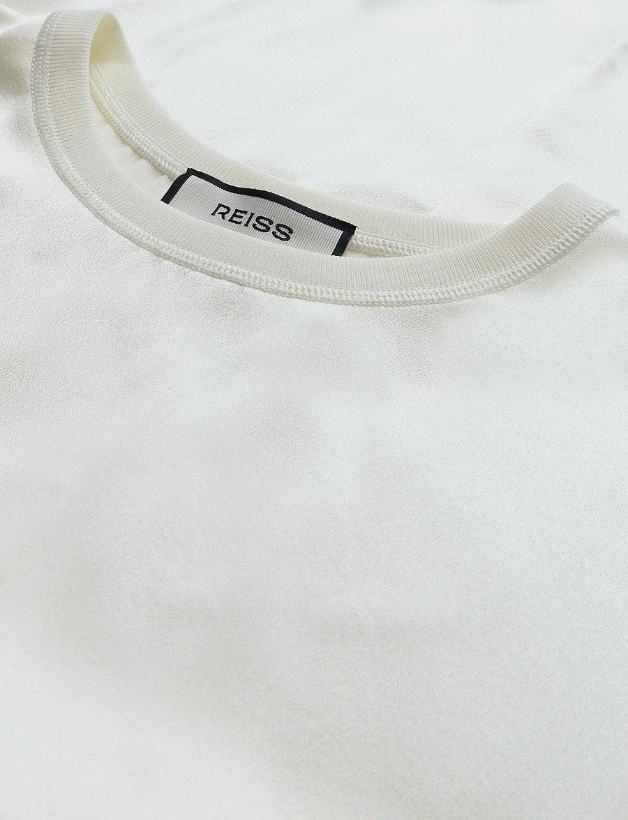 Reiss - LENA SILK SHORTSLEEVE TOP - kurzärmelige blusen - ivory - 2