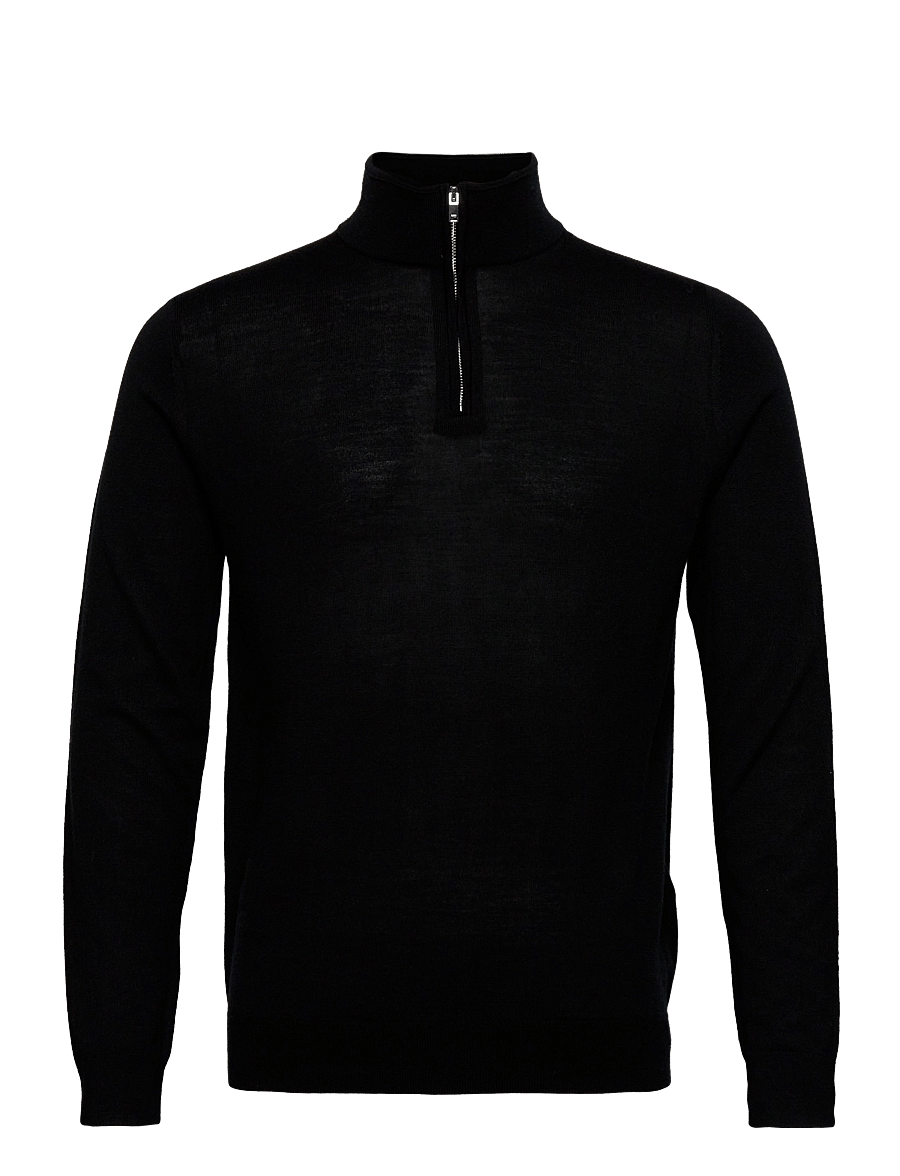 Reiss - BLACKHALL - pullover mit halbem reißverschluss - black - 1