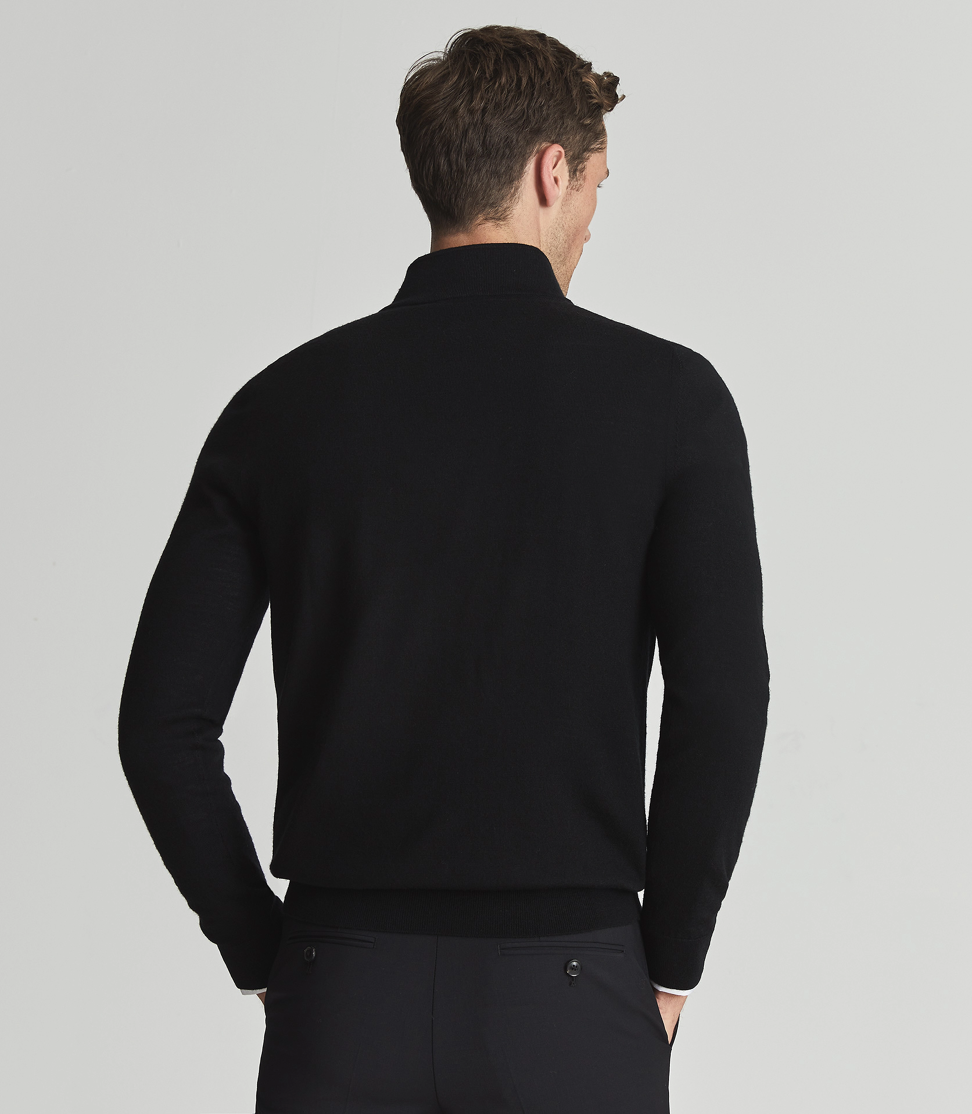 Reiss - BLACKHALL - half zip jumpers - black - 3