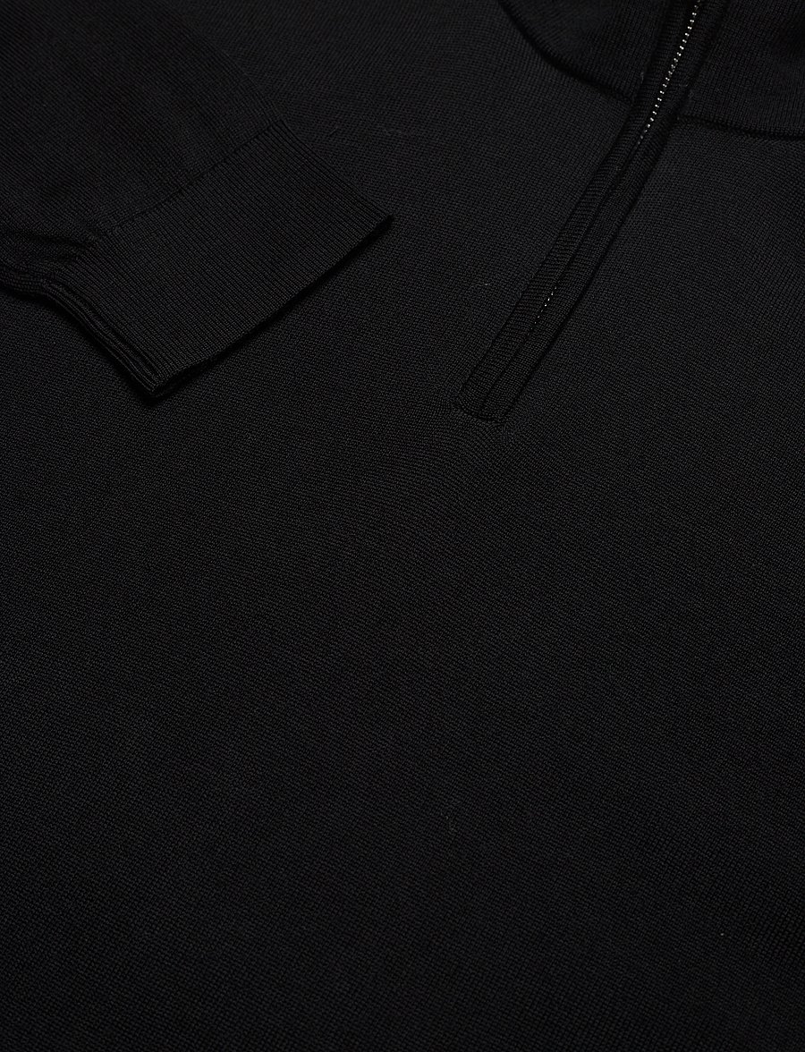 Reiss - BLACKHALL - pullover mit halbem reißverschluss - black - 5