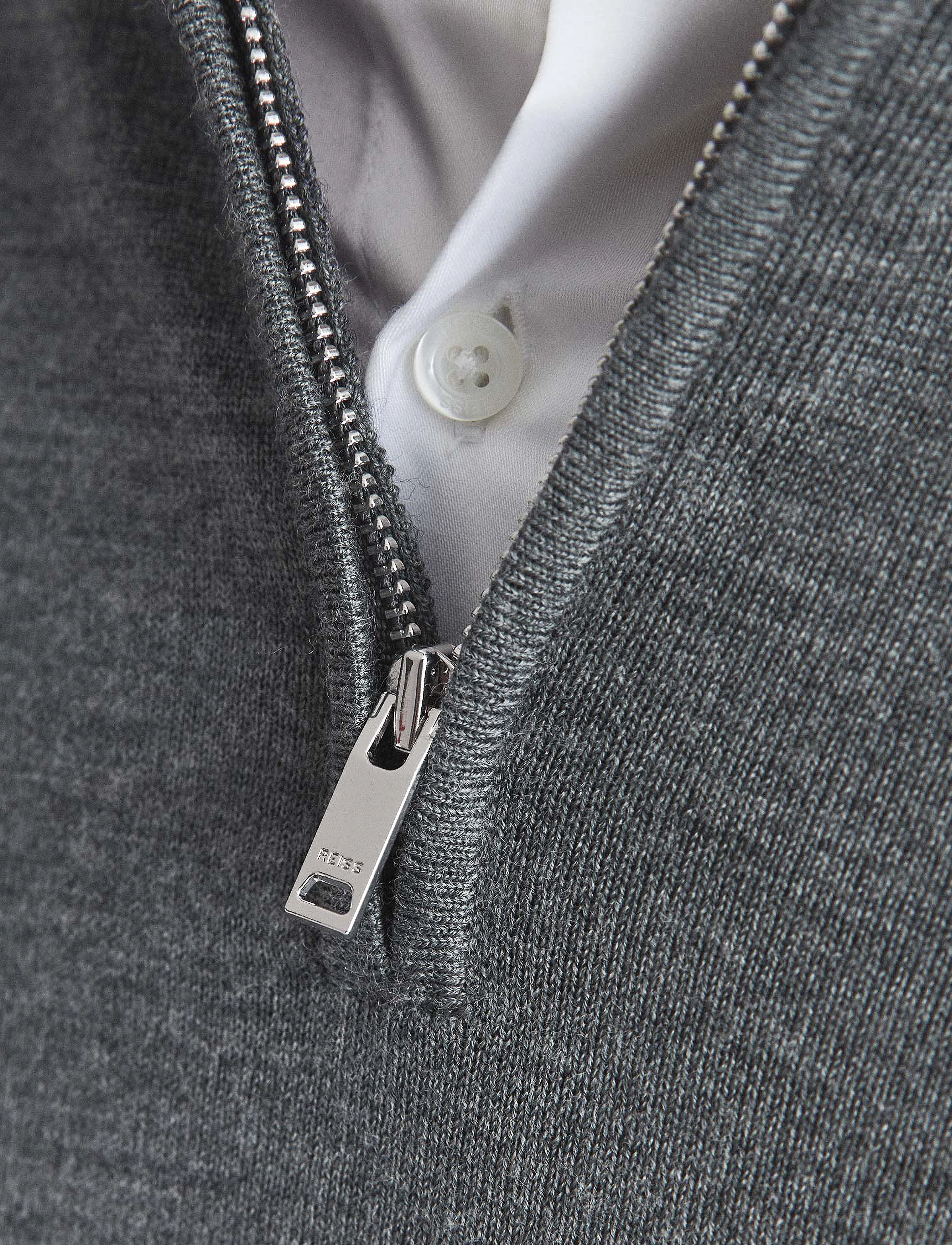 Reiss - BLACKHALL - herren - mid grey melange - 4