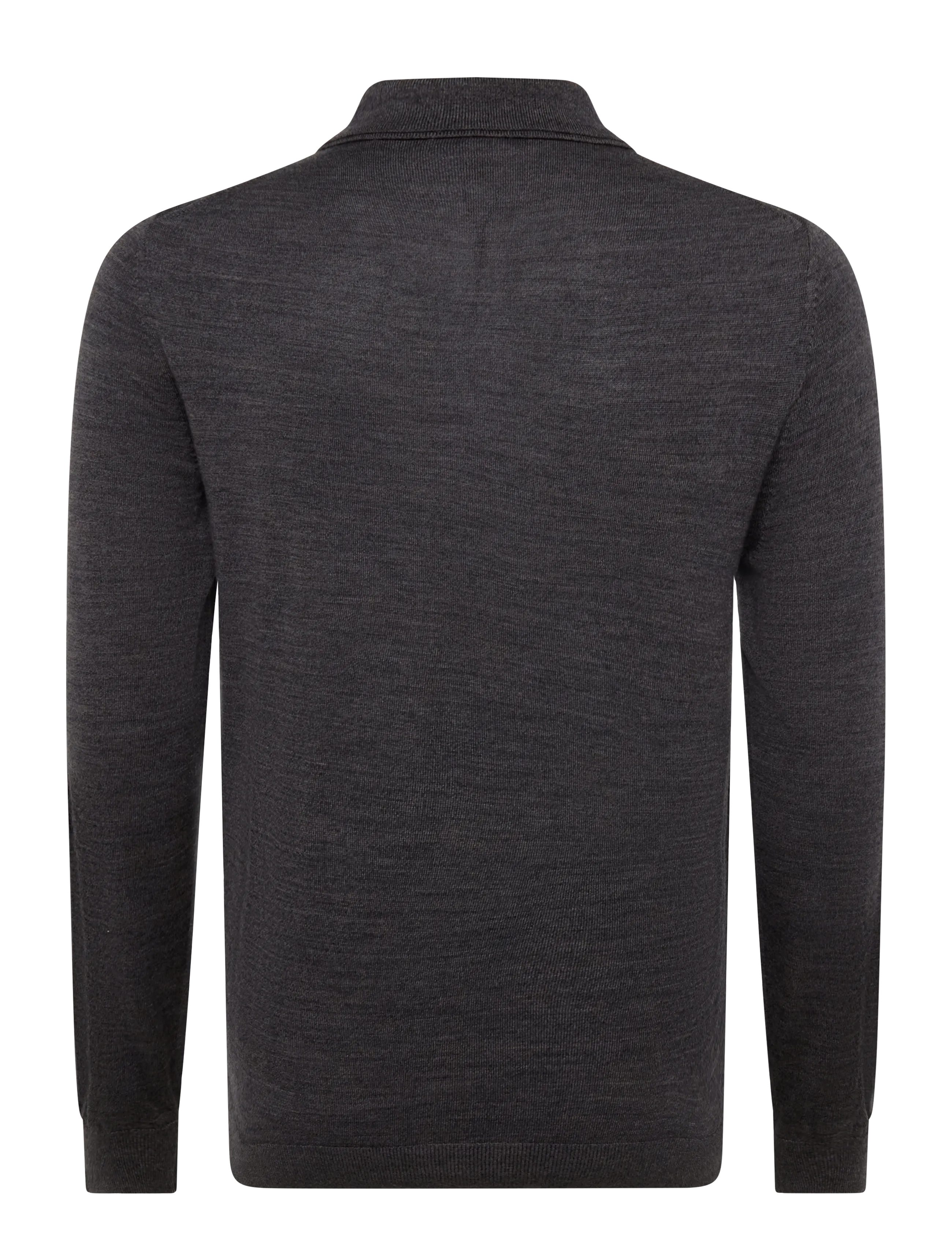 Reiss - TRAFFORD LS HALF BUTTON MERINO WOOL POLO - langärmelige strick-polohemden - dark wicker brown - 1
