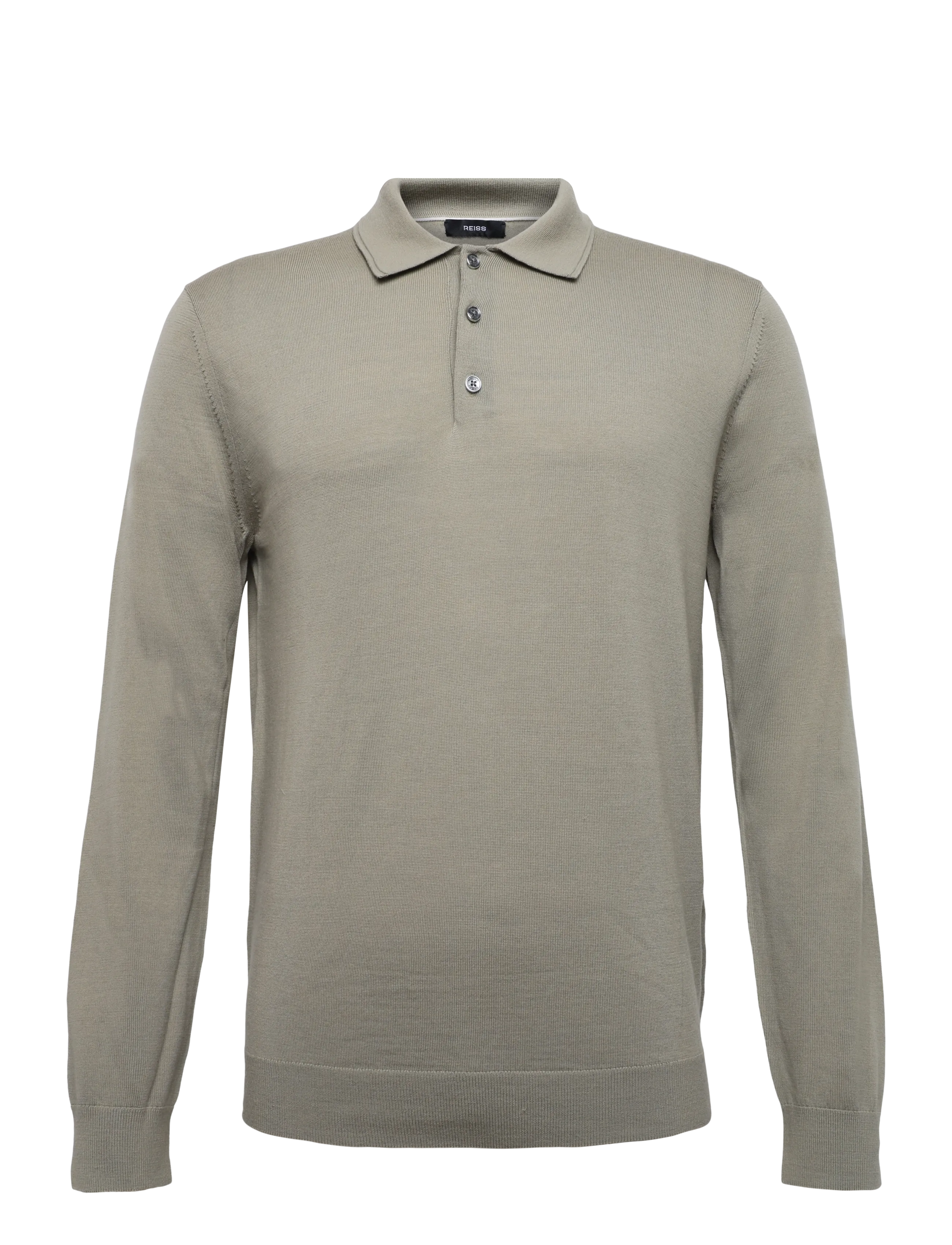 Reiss - TRAFFORD - langärmelige strick-polohemden - 33 soft olive green - 1