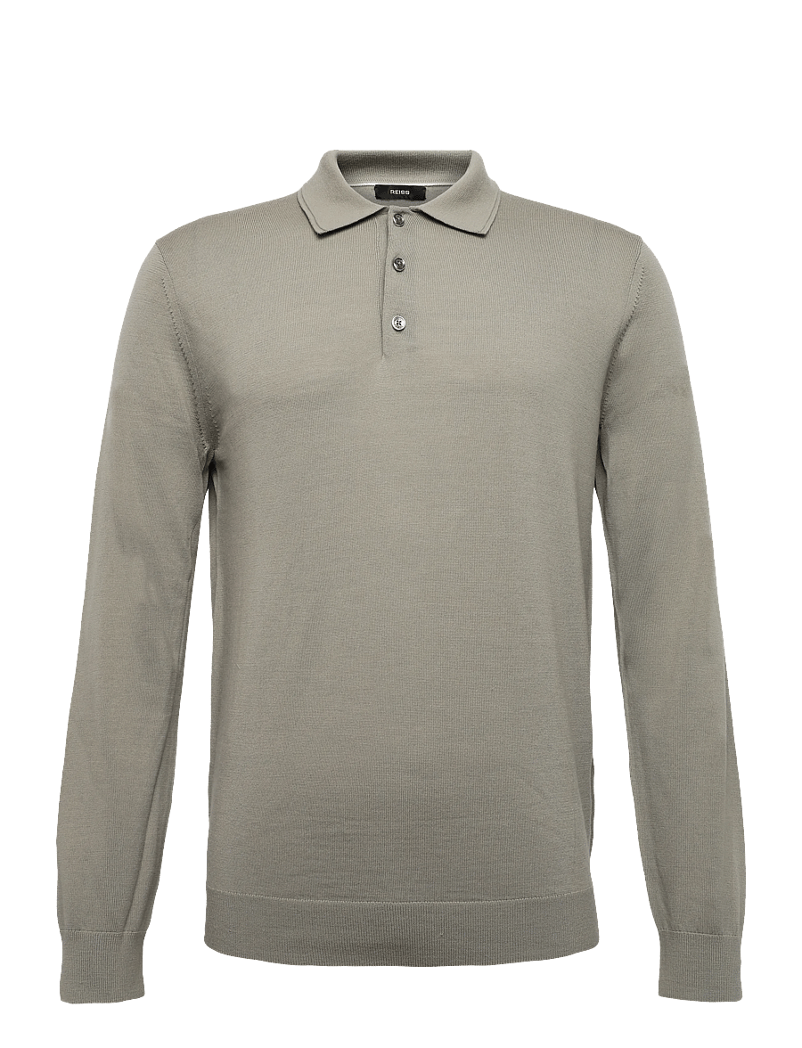 Reiss - TRAFFORD - langärmelige strick-polohemden - 33 soft olive green - 1