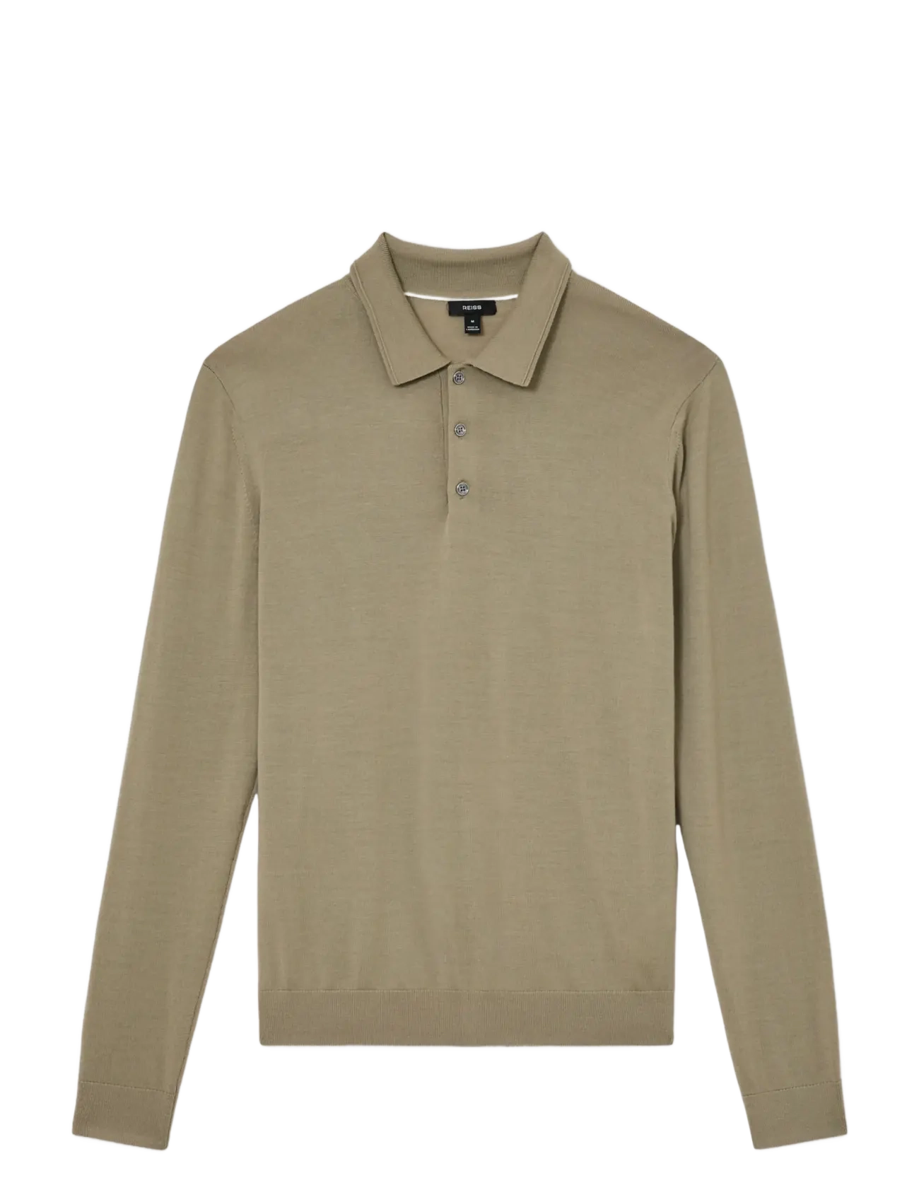 Reiss - TRAFFORD - langärmelige strick-polohemden - 33 soft olive green - 1