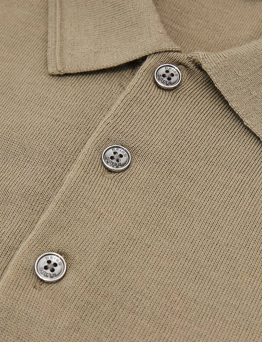 Reiss - TRAFFORD - langärmelige strick-polohemden - 33 soft olive green - 5