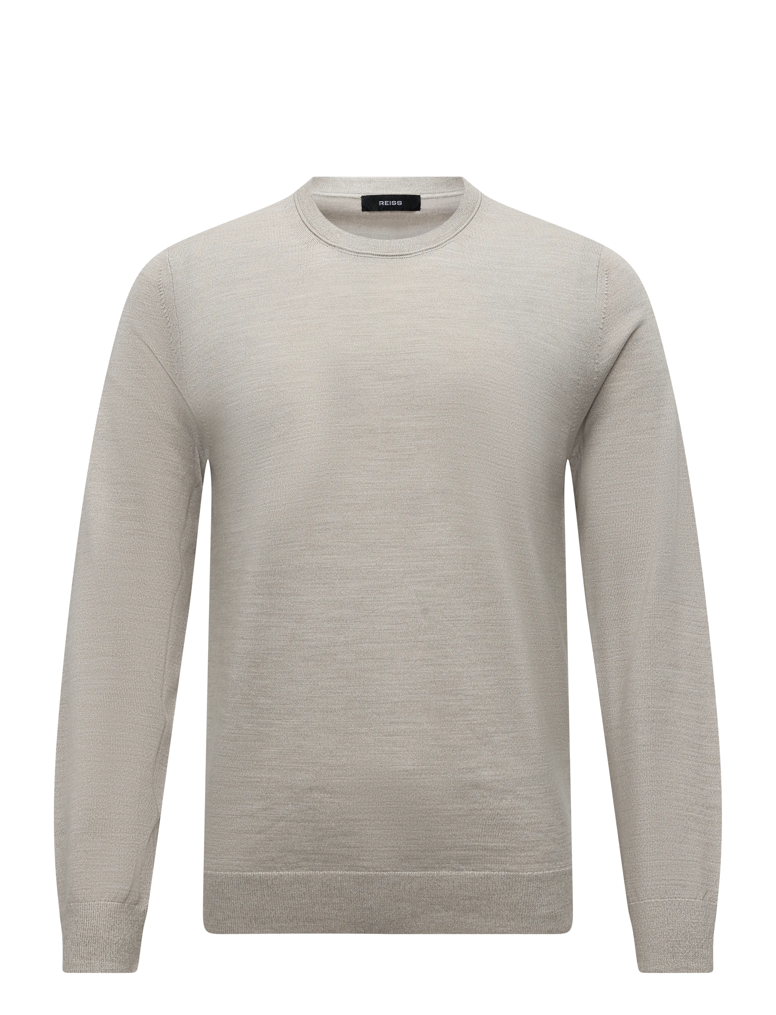 Reiss WESSEX LS CREW MERINO WOOL JUMPER - Reiss - STONE MOULINE / beige
