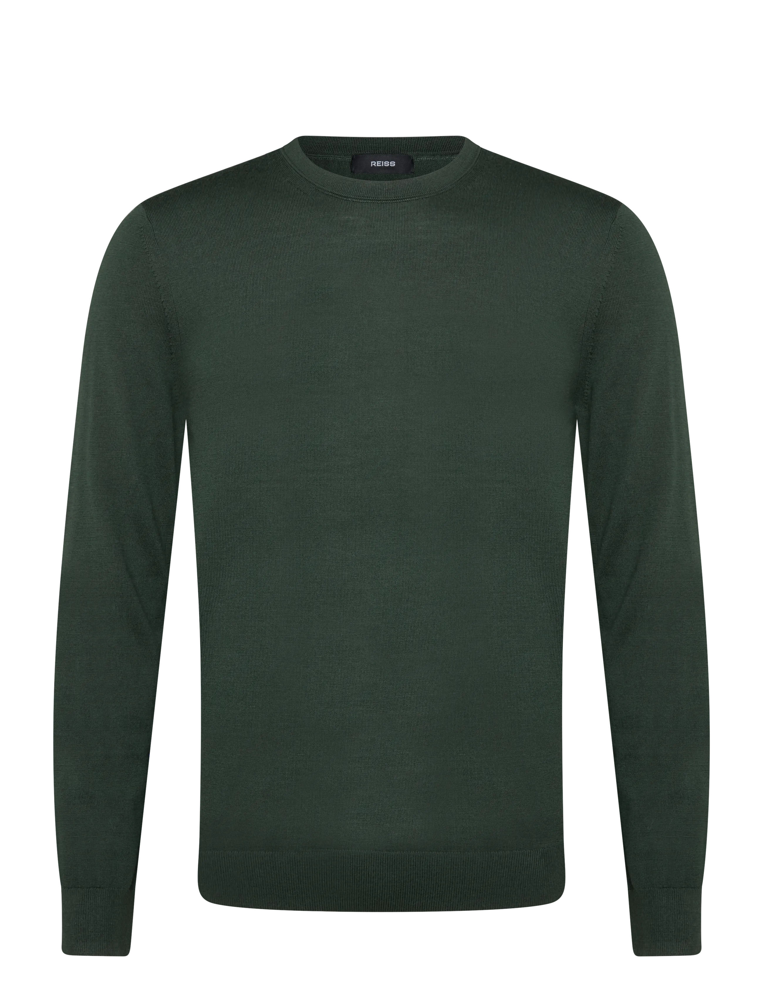 Reiss Wessex Ls Crew Merino Wool Jumper, Rundhals Pullover, Grün, Gr.M