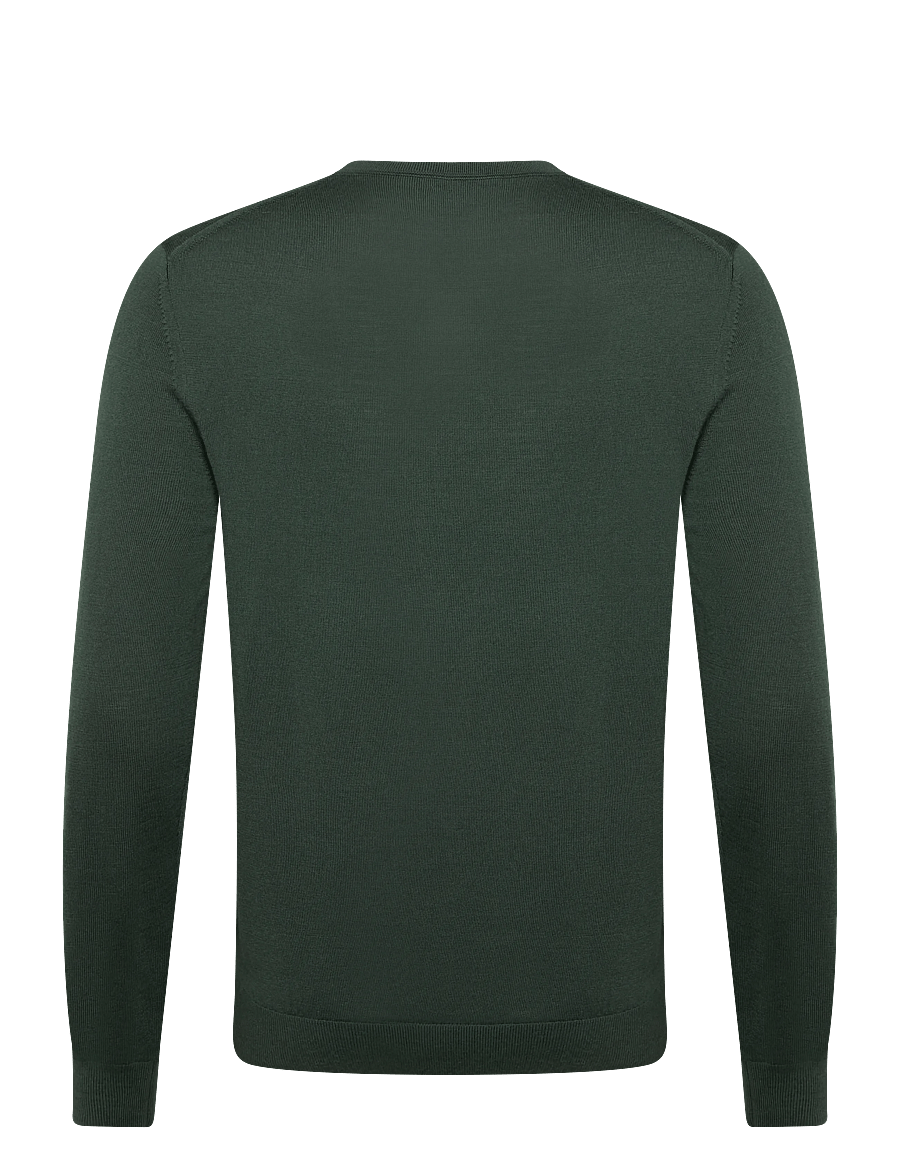 Reiss - WESSEX LS CREW MERINO WOOL JUMPER - round necks - dark green - 1