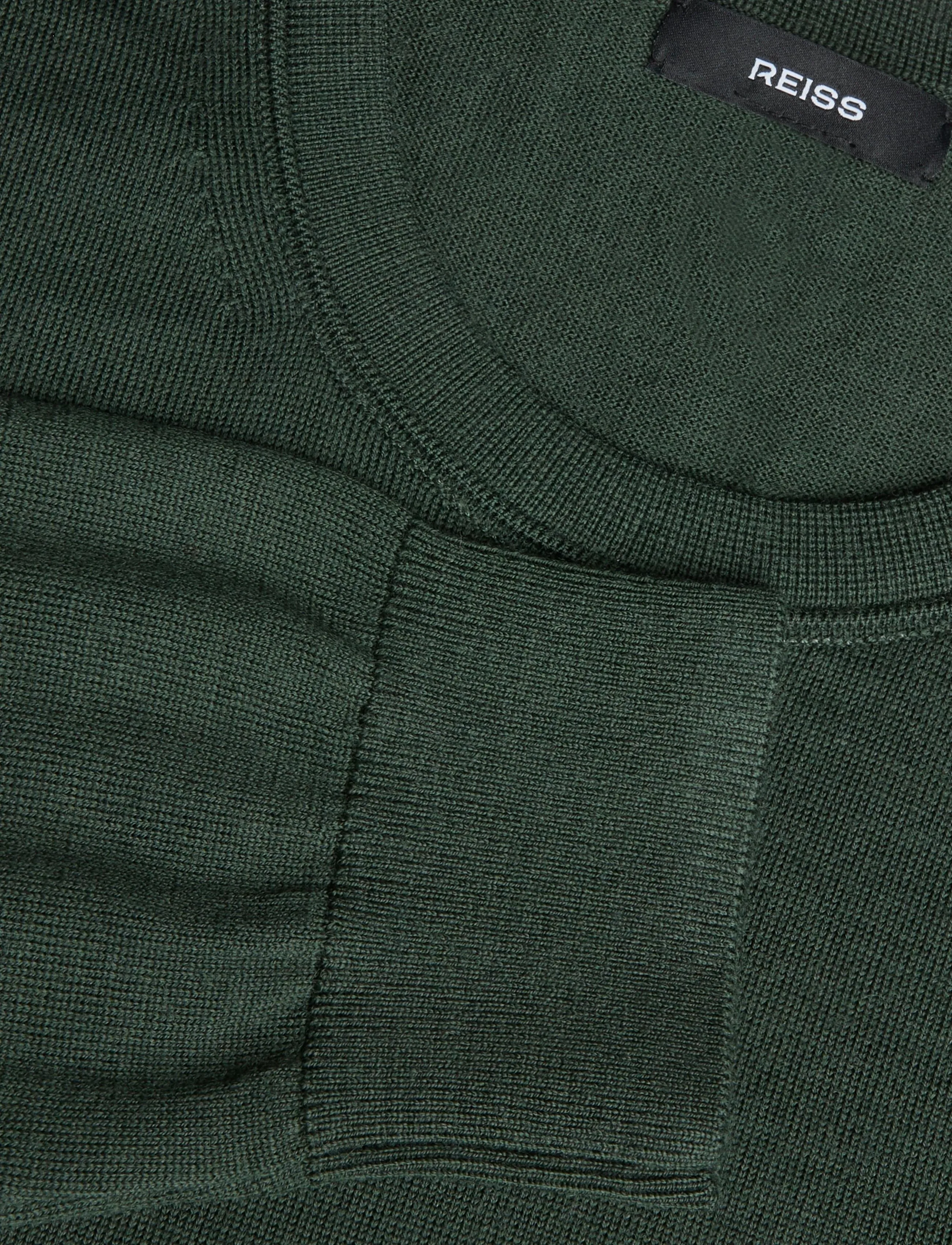 Reiss - WESSEX LS CREW MERINO WOOL JUMPER - dark green - 2