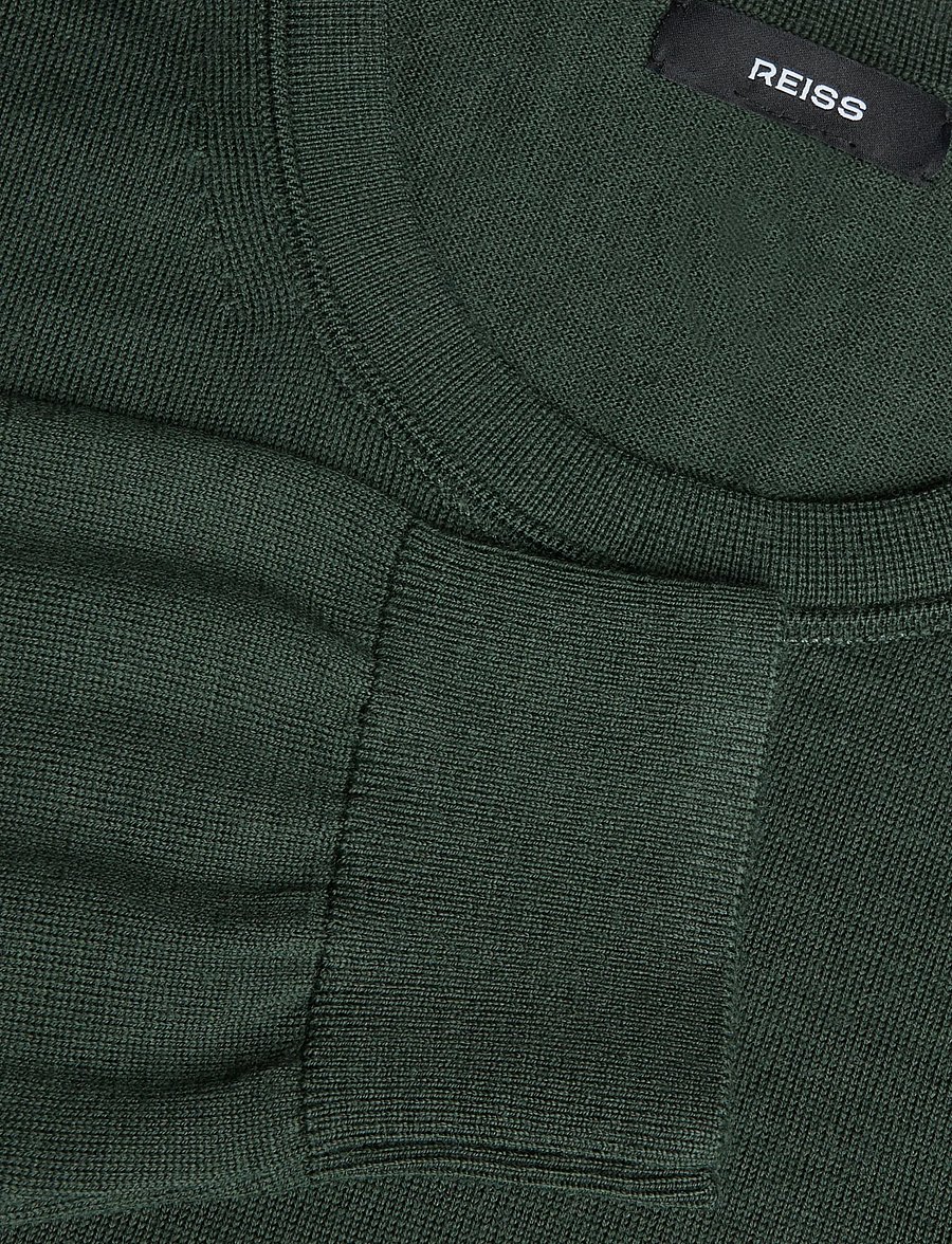 Reiss - WESSEX LS CREW MERINO WOOL JUMPER - round necks - dark green - 2