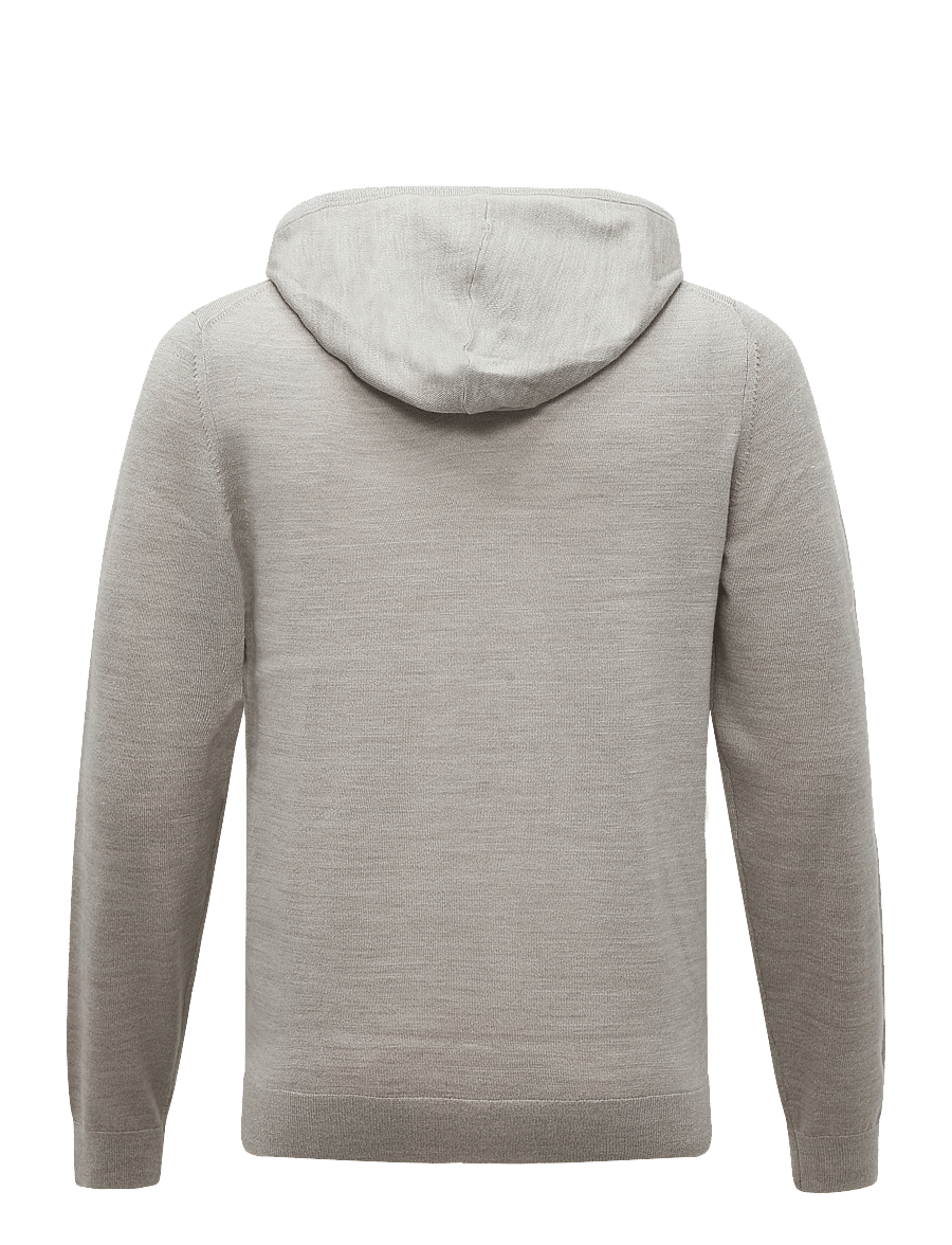Reiss - HOLLAND LS MERINO WOOL HOODY - stone mouline - 1