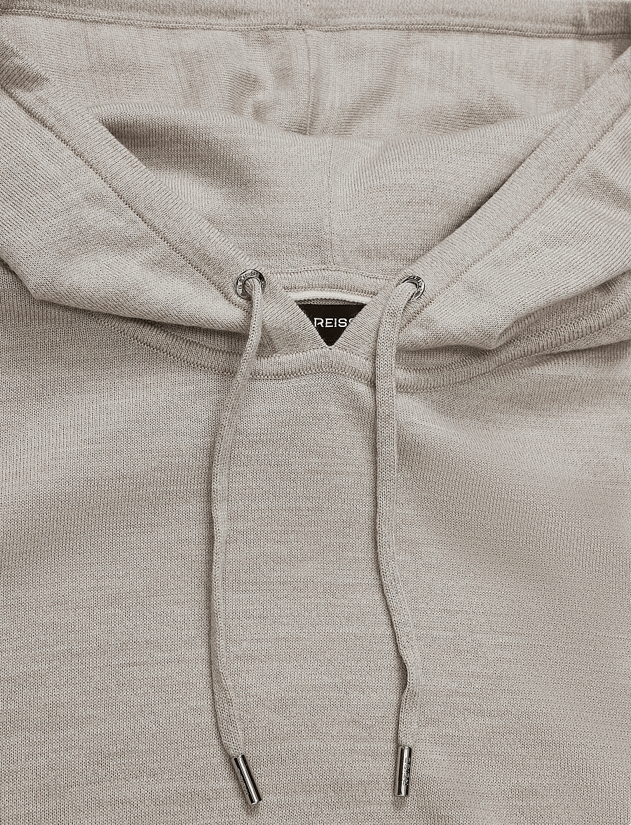 Reiss - HOLLAND LS MERINO WOOL HOODY - stone mouline - 2