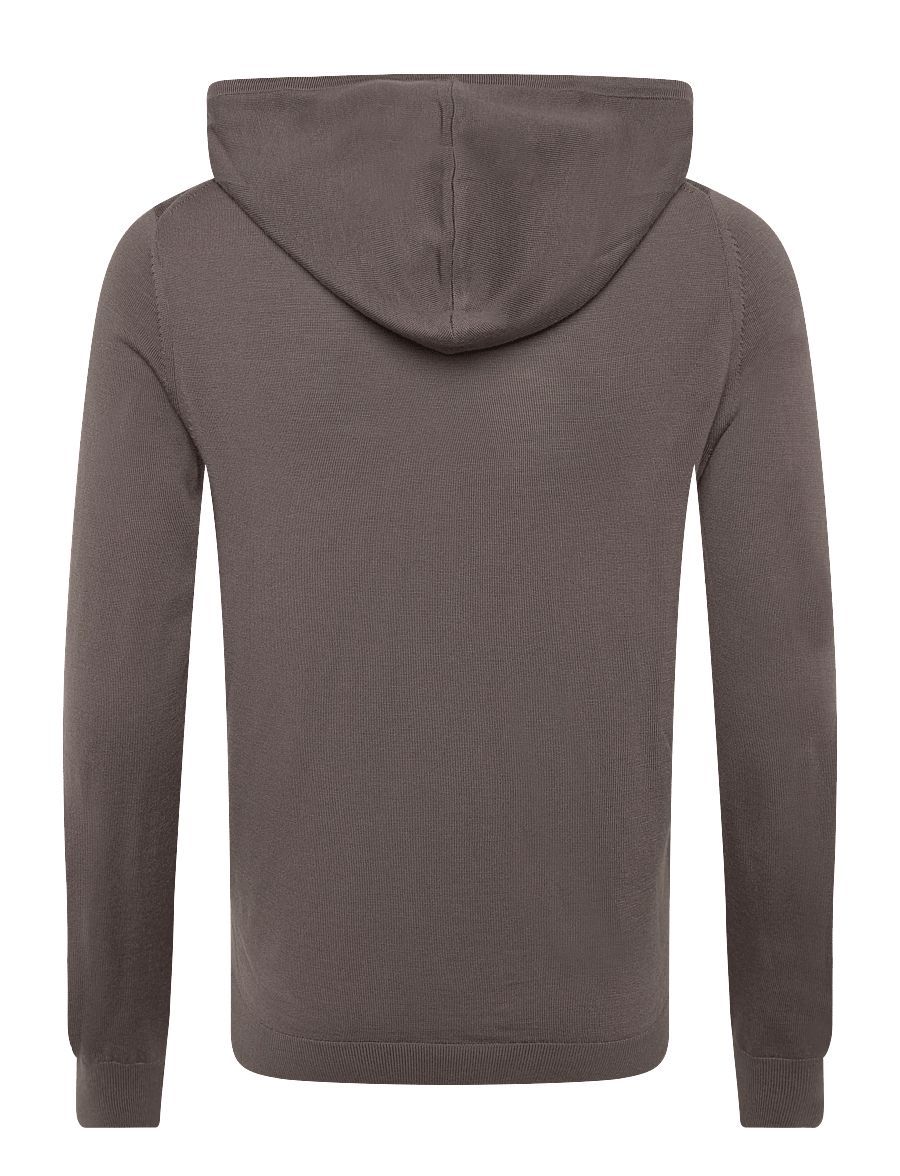 Reiss - HOLLAND LS MERINO WOOL HOODY - hoodies - ridge brown - 1