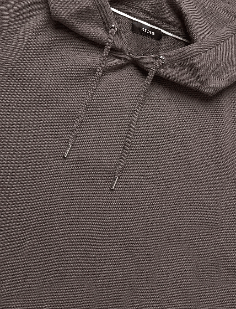 Reiss - HOLLAND LS MERINO WOOL HOODY - hoodies - ridge brown - 2