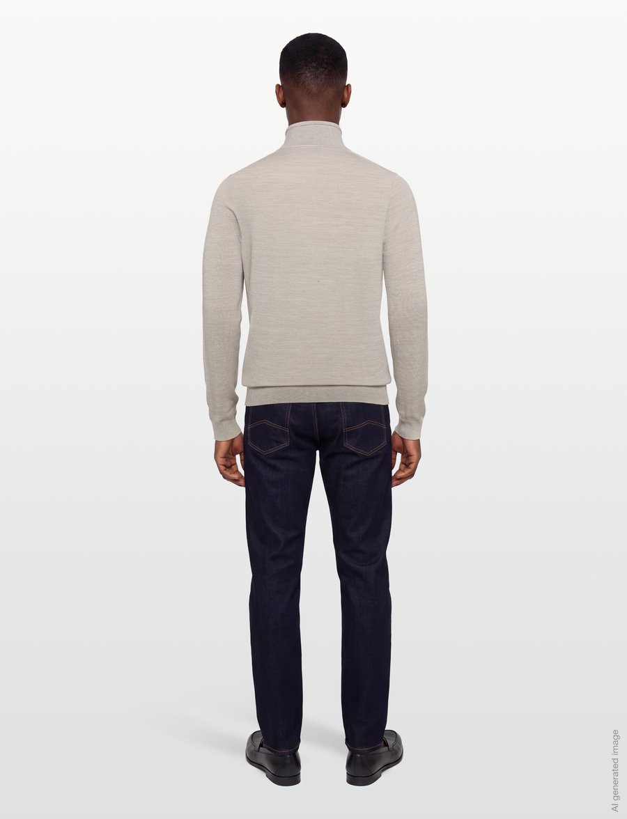 Reiss - BLACKHALL - poolpika lukuga džemprid - stone mouline - 4