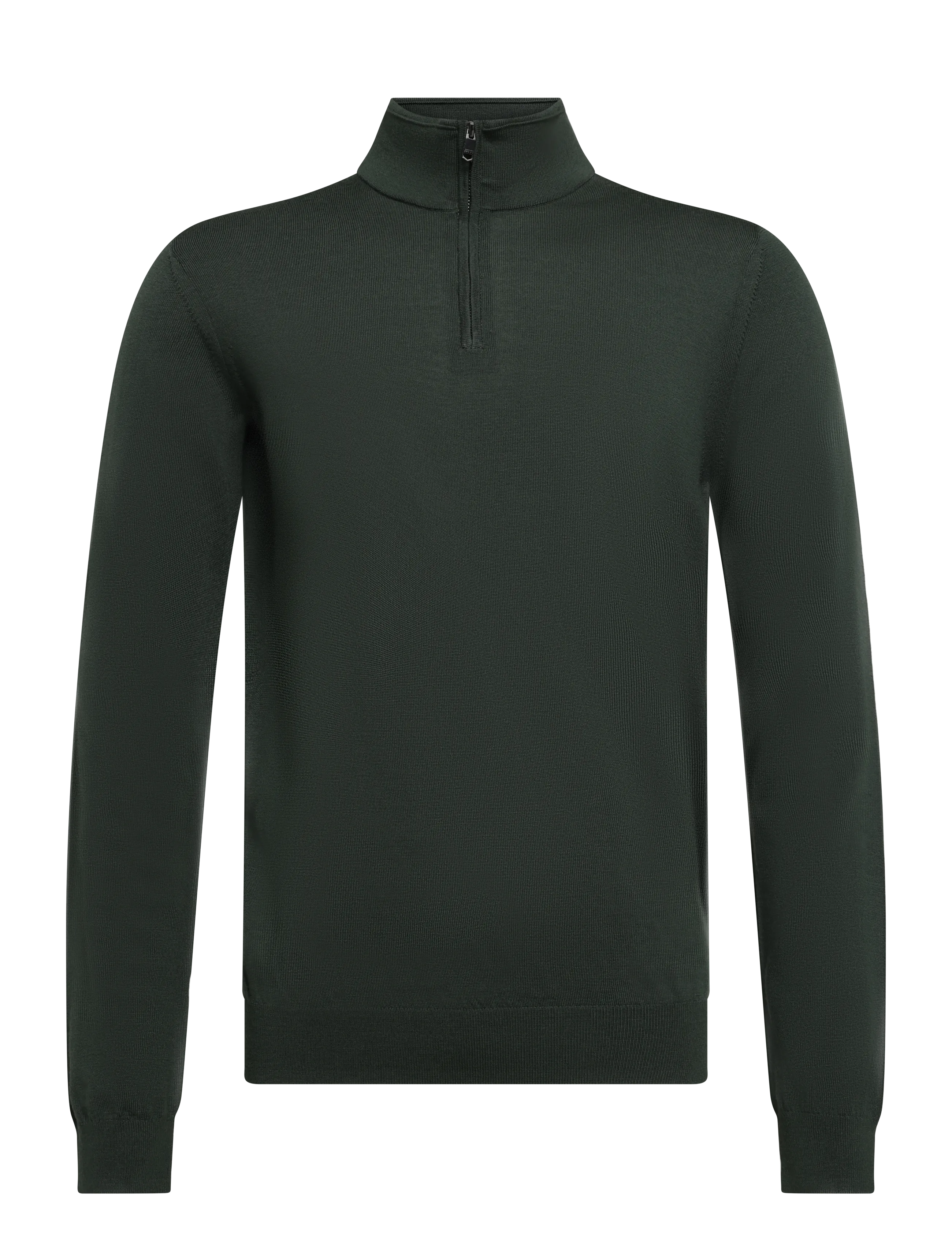 Reiss BLACKHALL LS HALF ZIP FUNNEL MERINO WOOL JUMPER - Kleidung - DARK GREEN / green