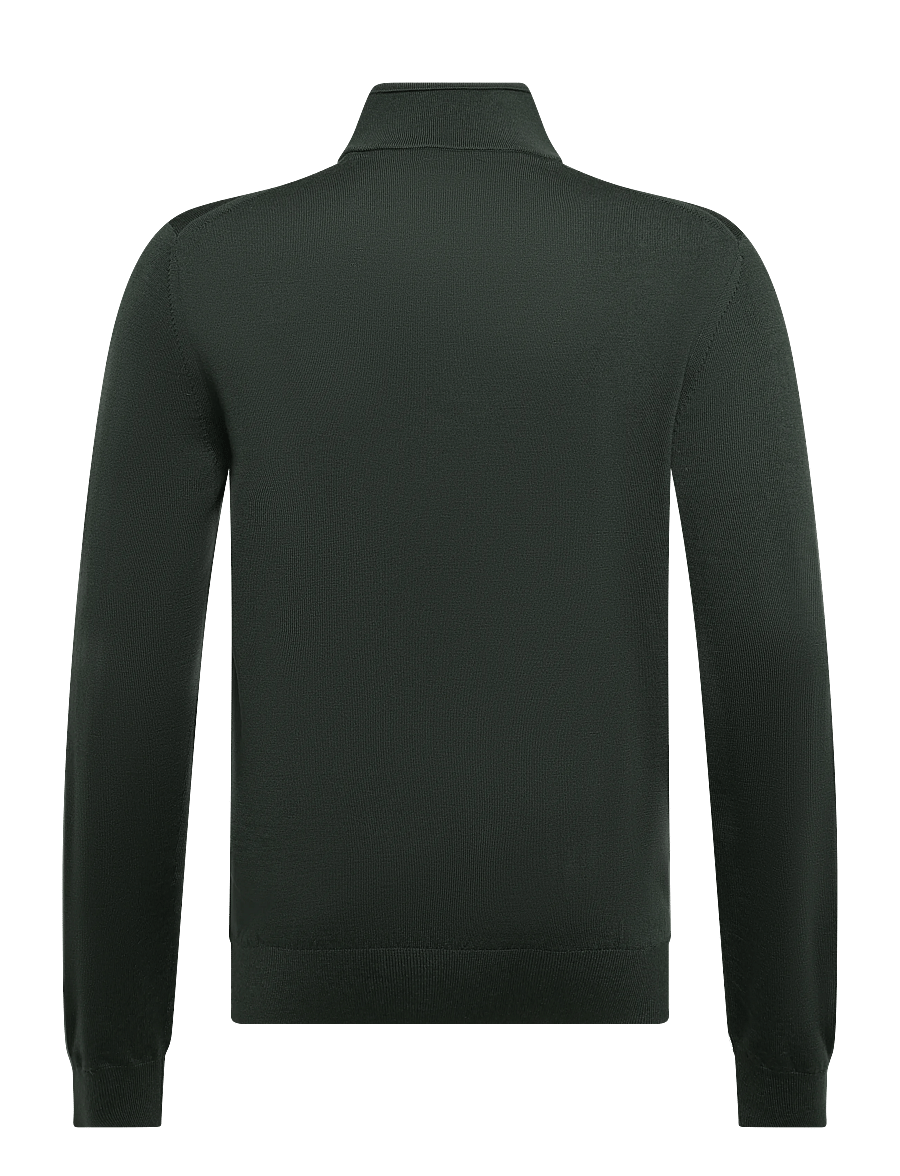 Reiss - BLACKHALL LS HALF ZIP FUNNEL MERINO WOOL JUMPER - halfzip strik - dark green - 1