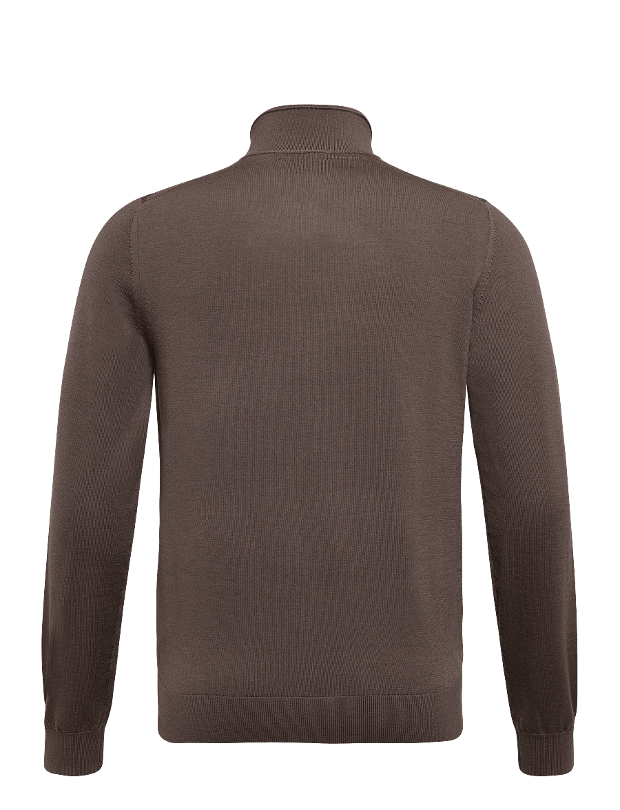 Reiss - HAMPSHIRE LS ZIP THROUGH FUNNEL MERINO WOOL CARDIG - fullzip strik - ridge brown - 1