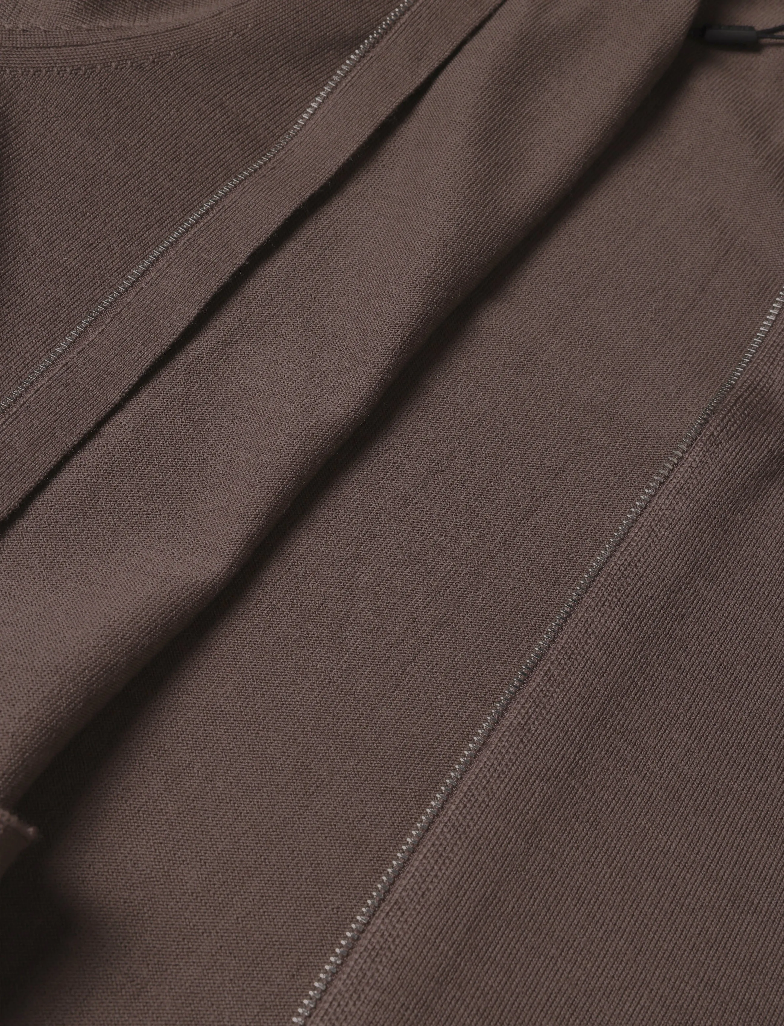 Reiss - HAMPSHIRE LS ZIP THROUGH FUNNEL MERINO WOOL CARDIG - ridge brown - 4