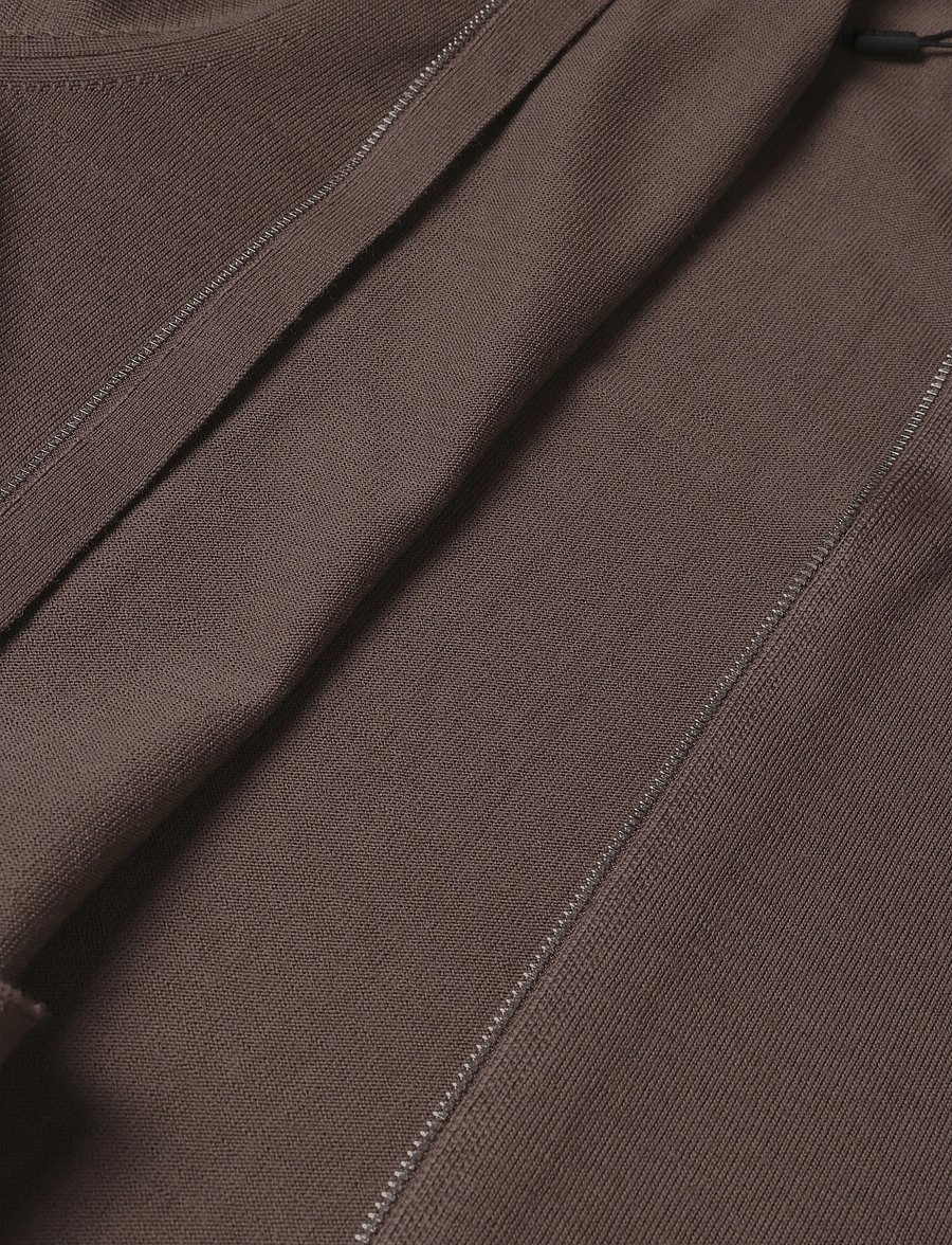 Reiss - HAMPSHIRE LS ZIP THROUGH FUNNEL MERINO WOOL CARDIG - fullzip strik - ridge brown - 4