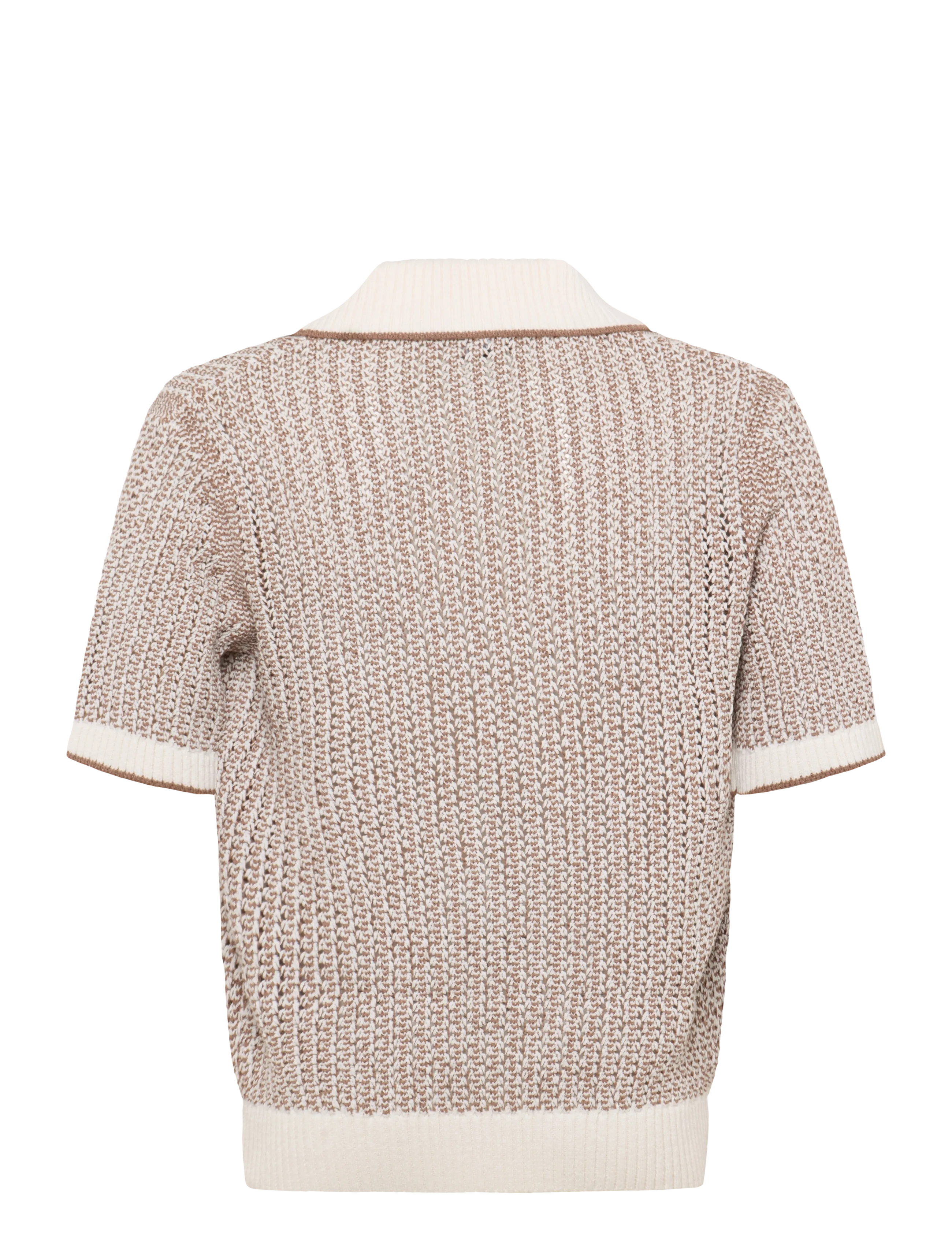 Reiss - ATLAS - adīti polo krekli ar garām piedurknēm - 25 tobacco brown/ecru - 2