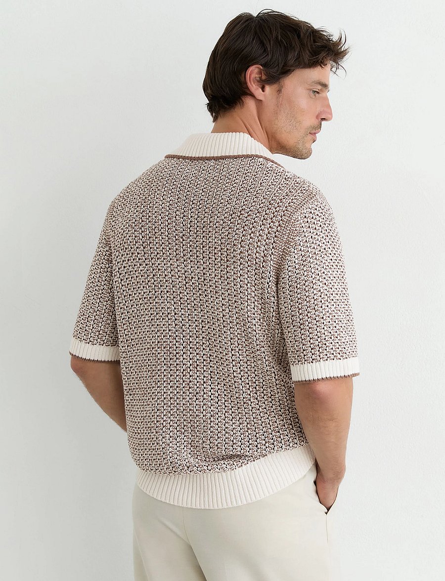 Reiss - ATLAS - polostrik - 25 tobacco brown/ecru - 3