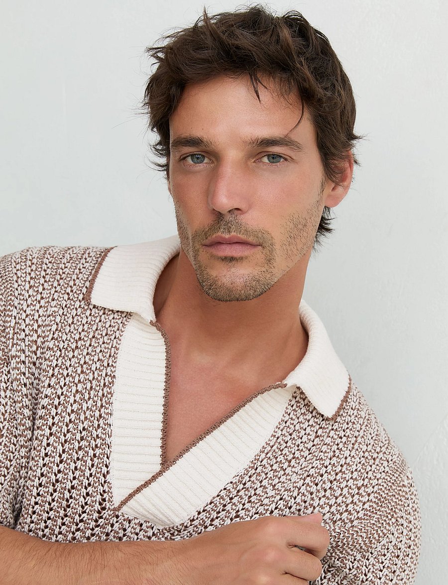 Reiss - ATLAS - polostrik - 25 tobacco brown/ecru - 4