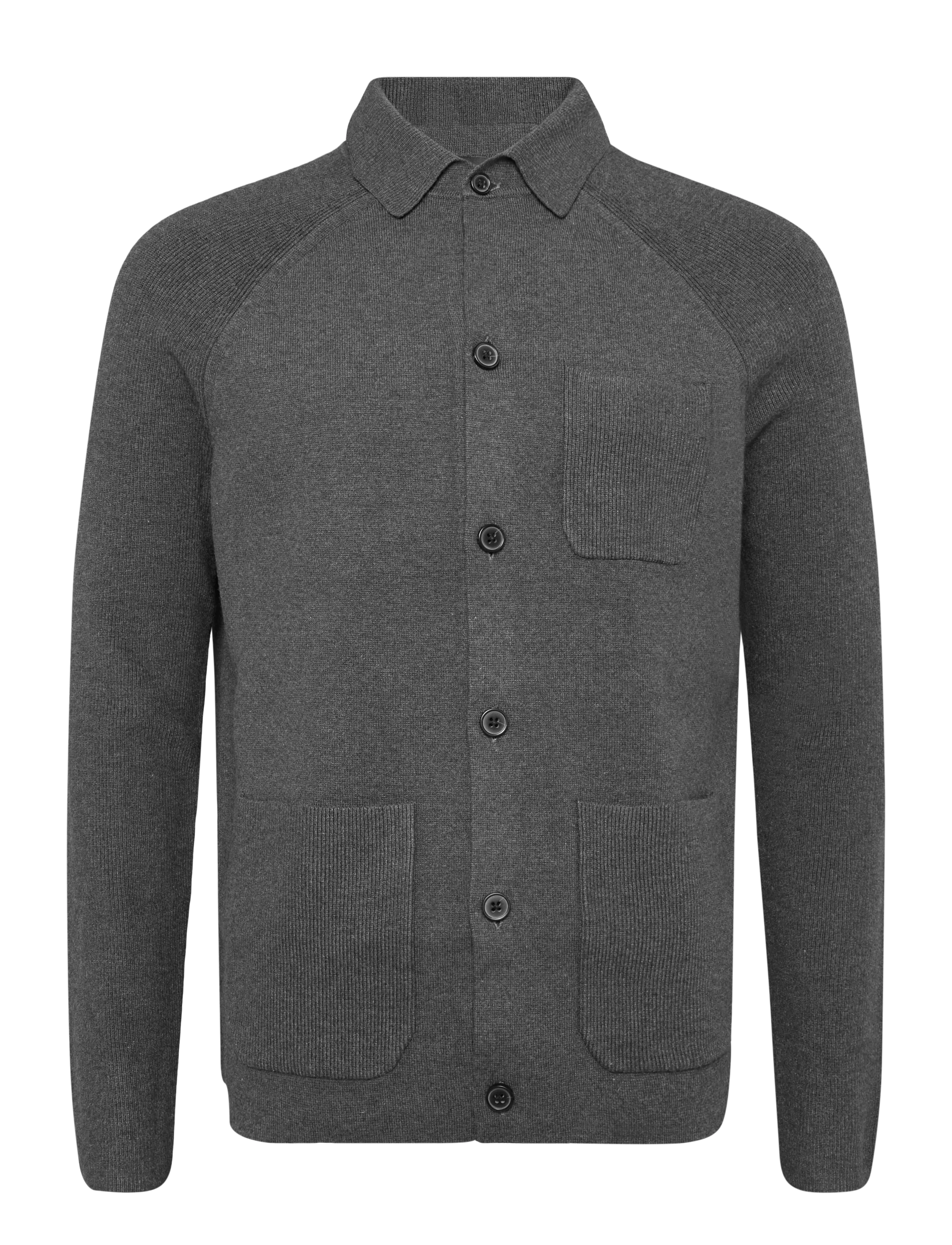 Reiss FITZWILLIAM LS BUTTON THROUGH RIBBED SLEEVE CARDIG - Kleidung - CHARCOAL GREY / grey