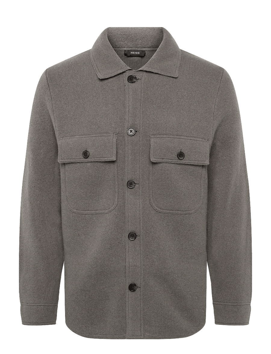 Reiss - BANSTEAD LS BUTTON THROUGH BRUSHED OVERSHIRT - winterjacken - taupe brown - 0