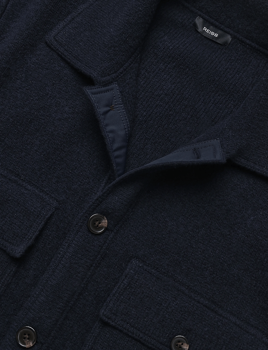 Reiss - BANSTEAD LS BUTTON THROUGH BRUSHED OVERSHIRT - winterjacken - navy - 2
