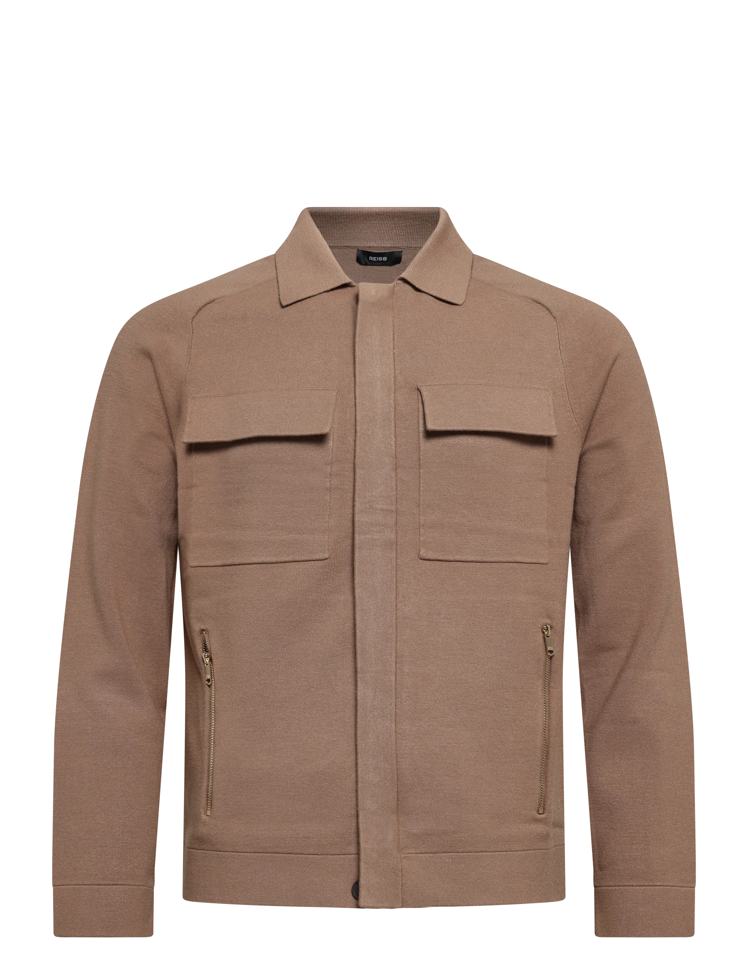 Reiss FLEETWOOD LS CONCEALED PLACKET MILANO JACKET - Kleidung - CAMEL BROWN / brown
