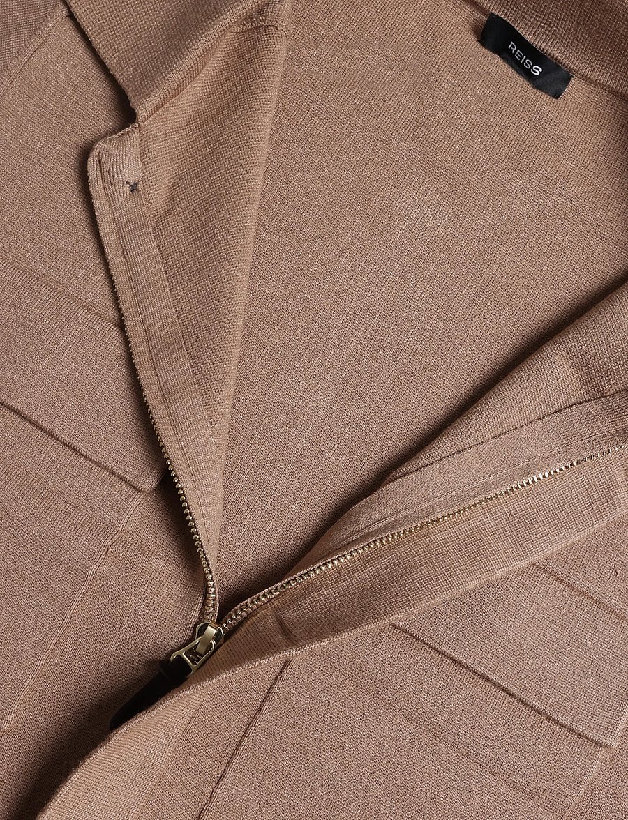 Reiss - FLEETWOOD LS CONCEALED PLACKET MILANO JACKET - herbstjacken - camel brown - 2