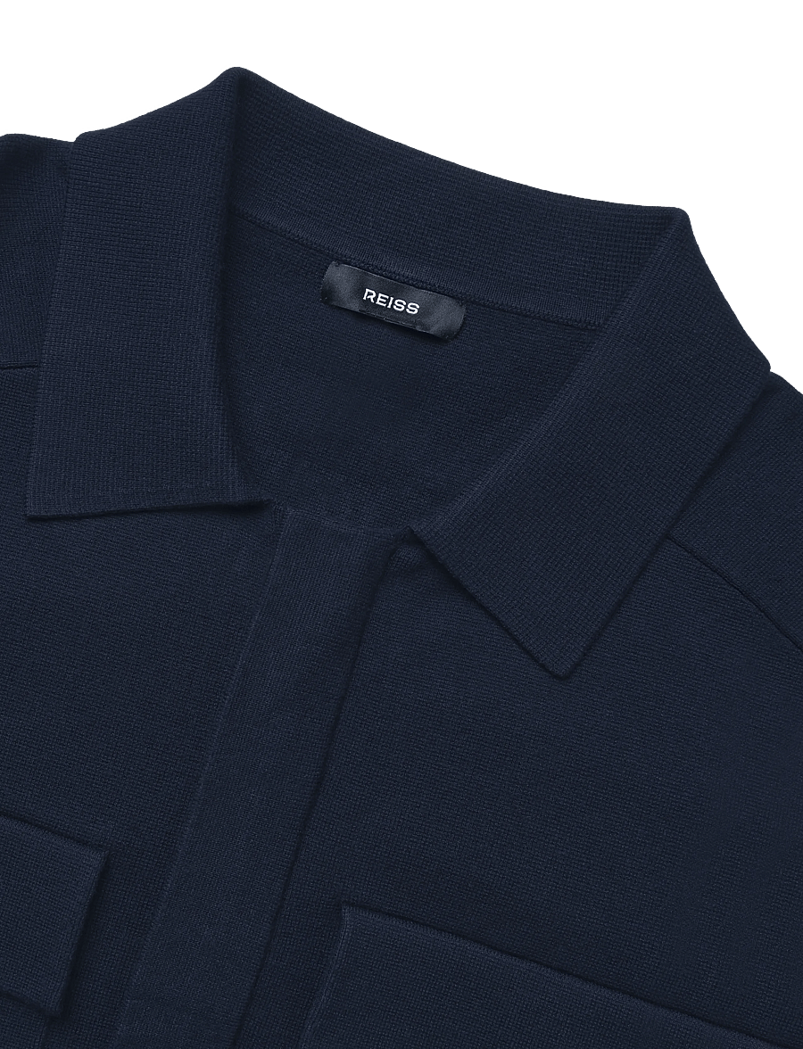 Reiss - FLEETWOOD LS CONCEALED PLACKET MILANO JACKET - fall jackets - navy - 2