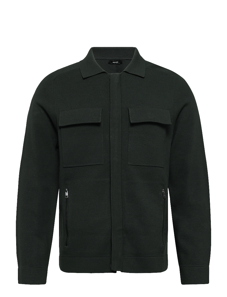 Reiss - FLEETWOOD LS CONCEALED PLACKET MILANO JACKET - sügisjoped - dark green - 0