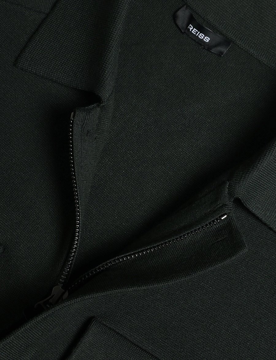 Reiss - FLEETWOOD LS CONCEALED PLACKET MILANO JACKET - sügisjoped - dark green - 2