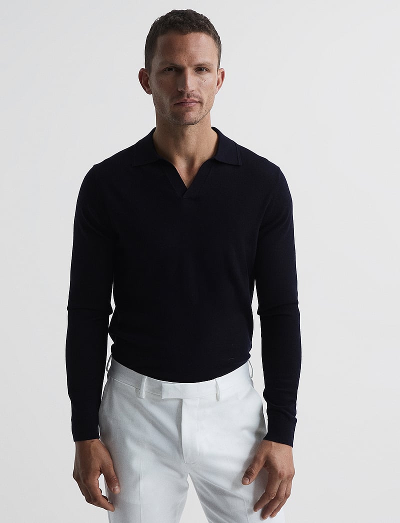 Reiss - MILBURN - stickade pikéer - navy - 0